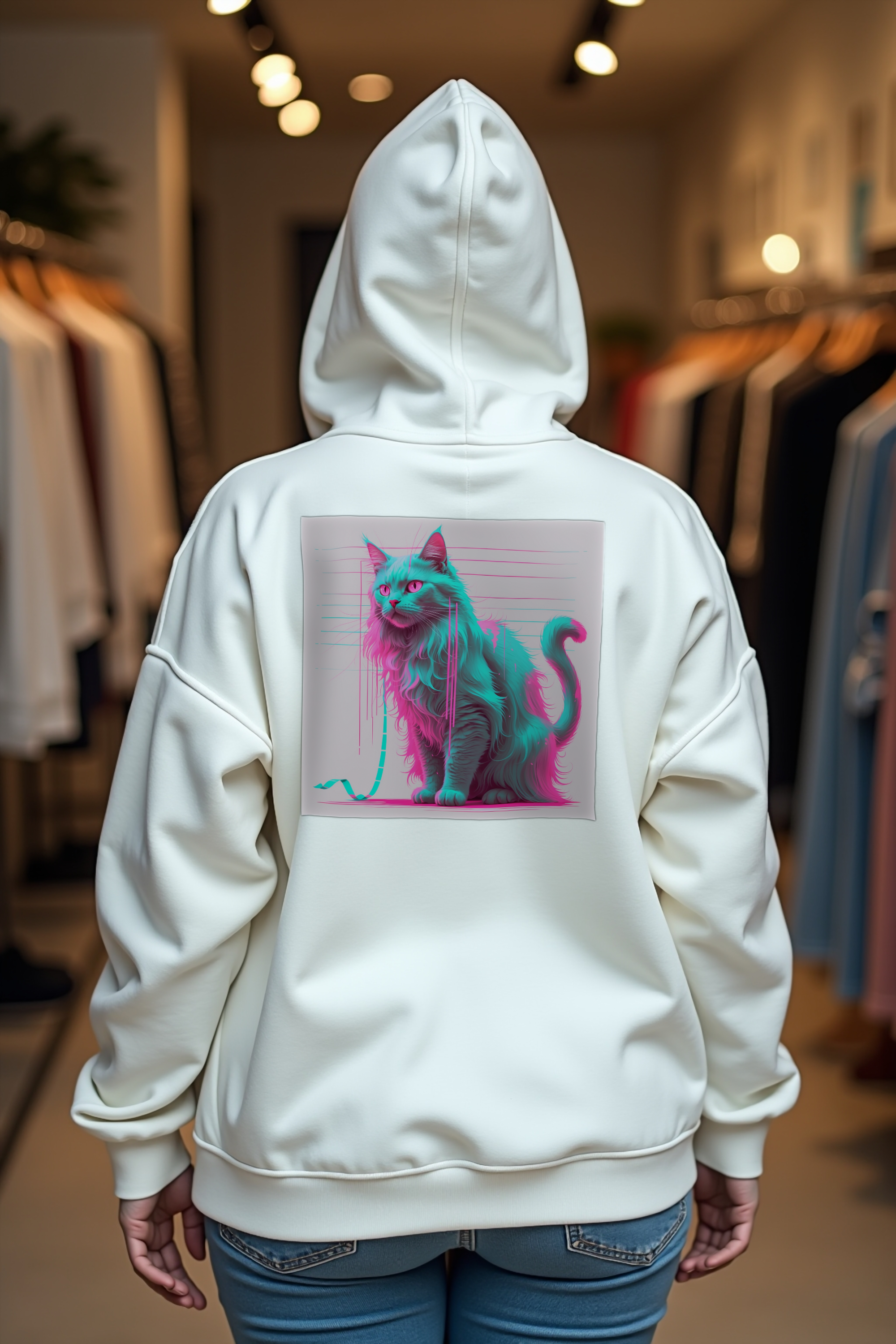 VHS Specter Cat Hoodie White Back