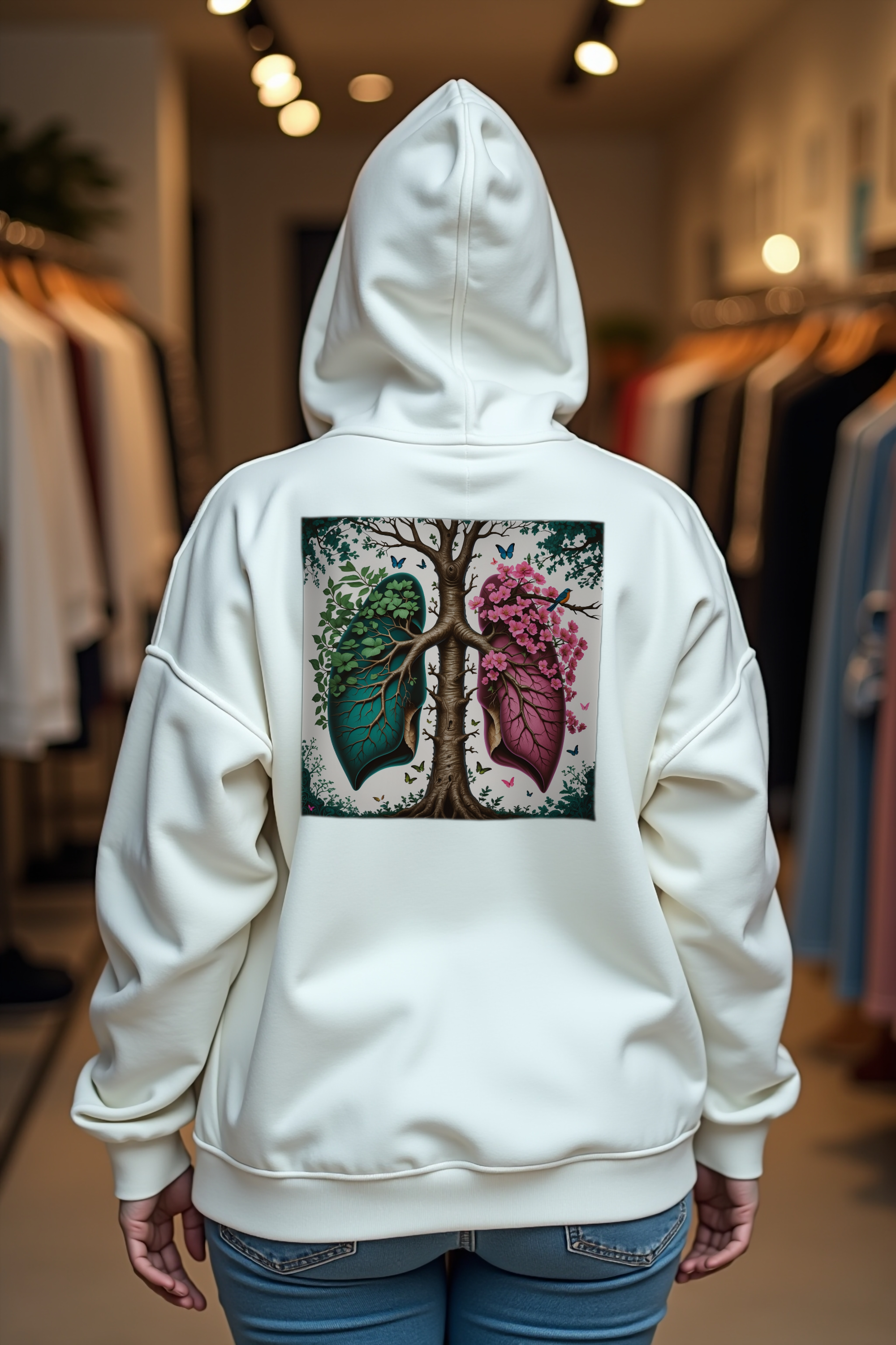 Arboreal Lungs hoodie white back