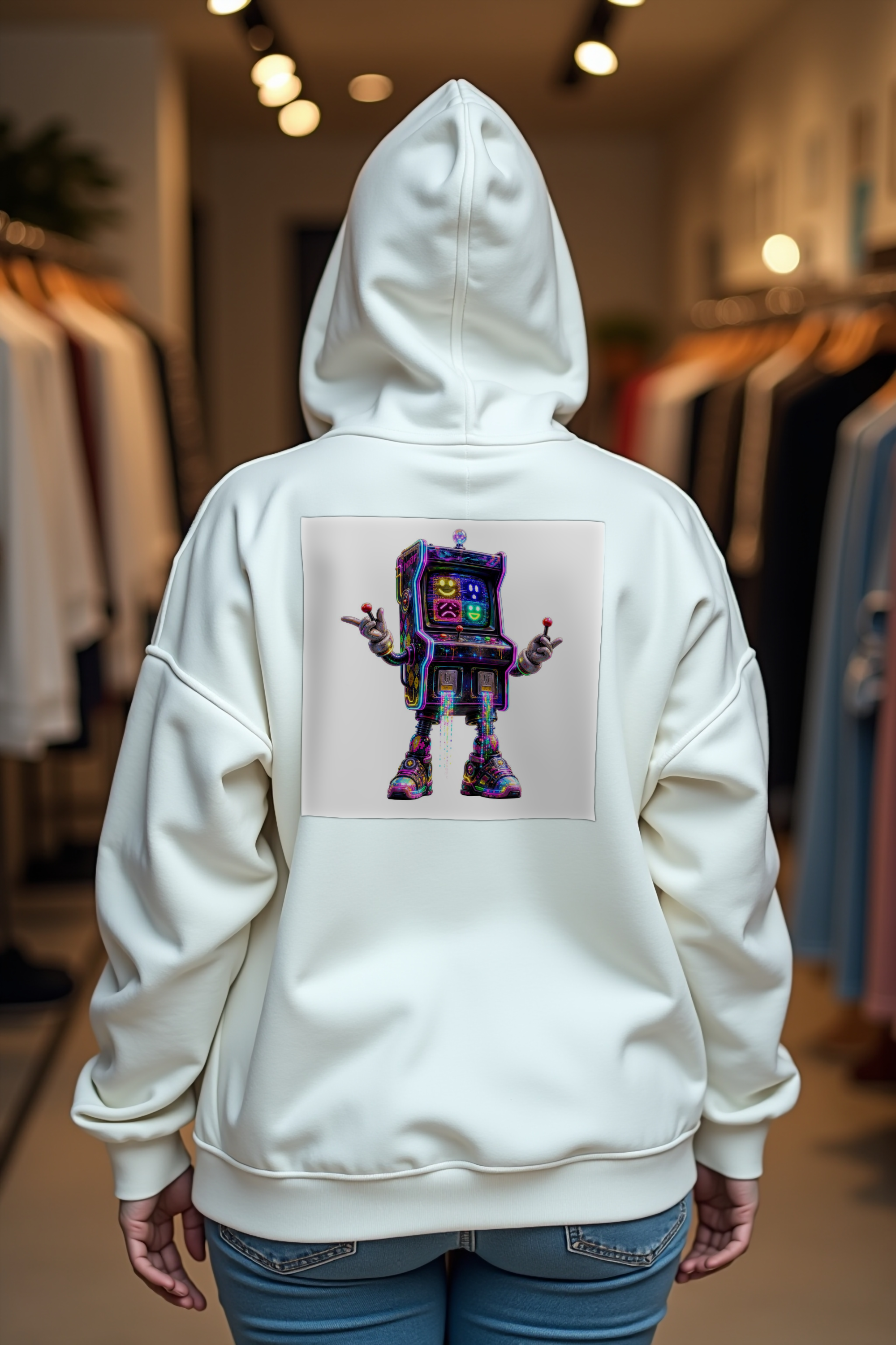 The Last Arcade Cabinet hoodie white