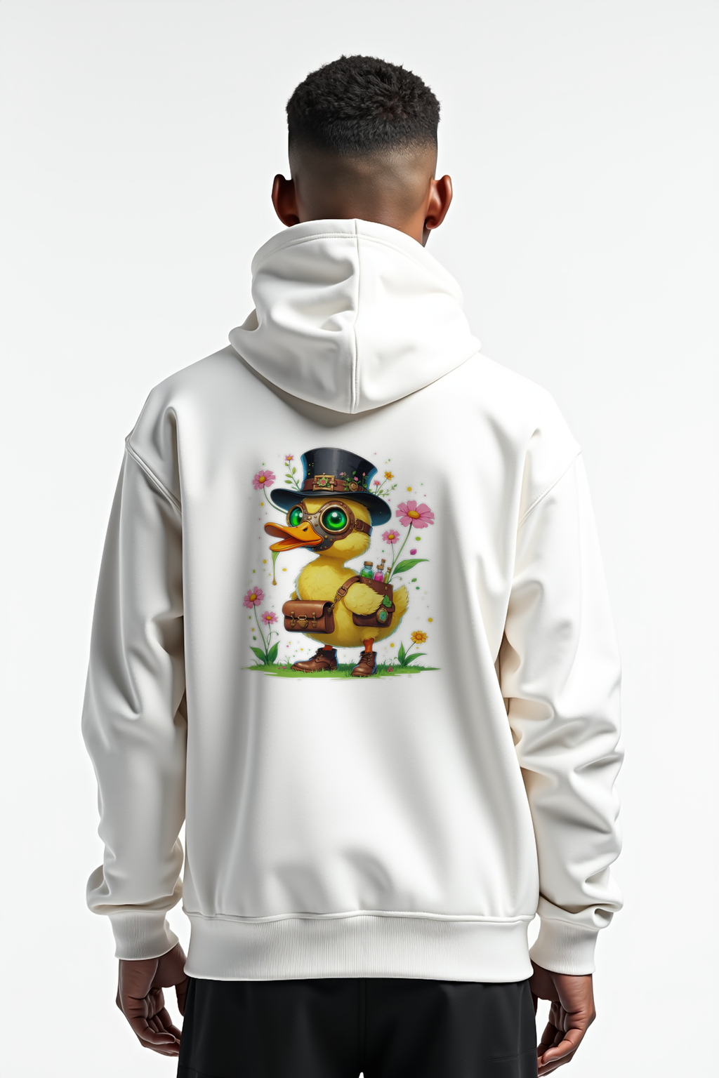Plague Doctor Duckling Hoodie - White - Back