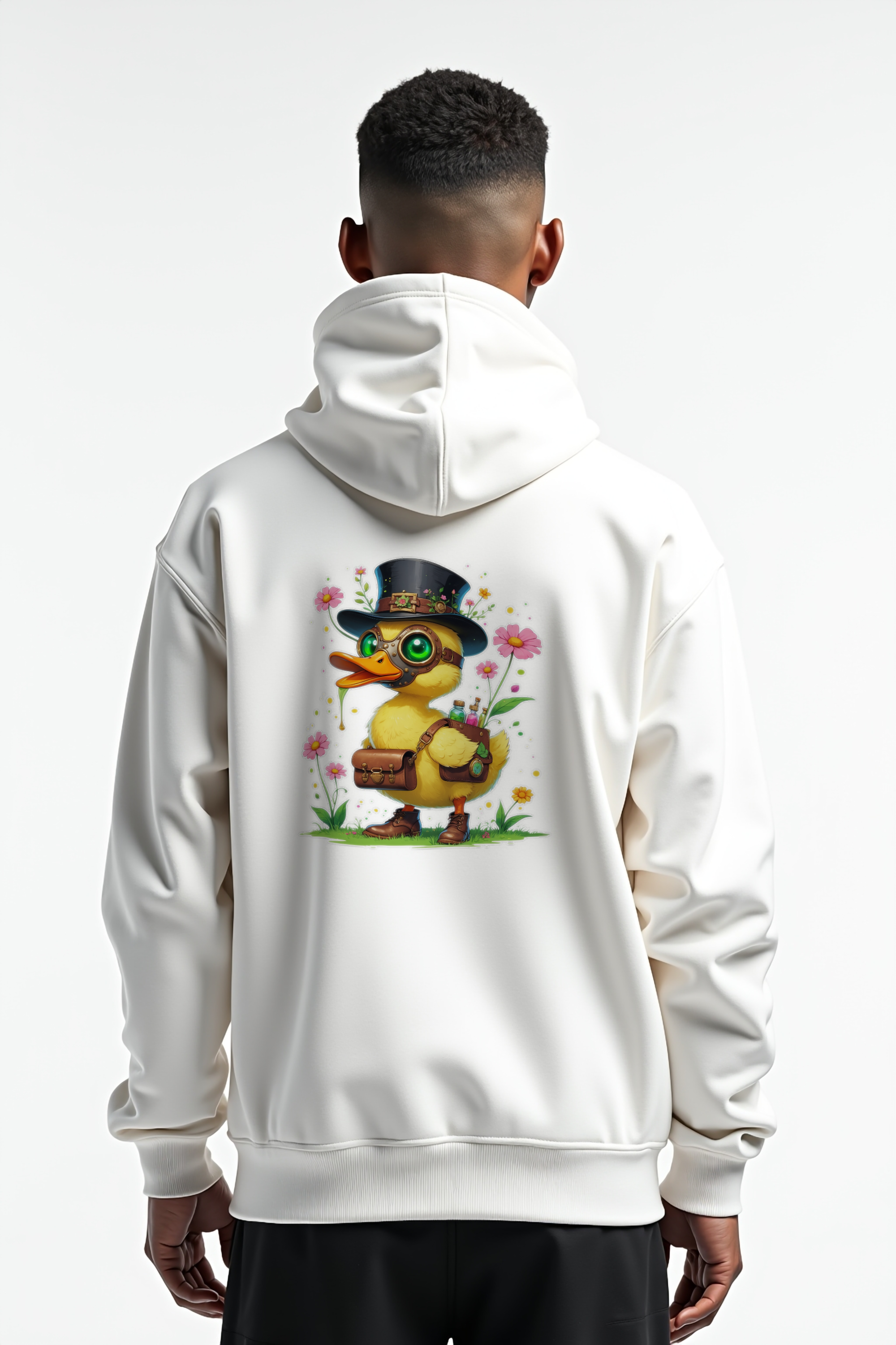 Plague Doctor Duckling Hoodie - White - Back