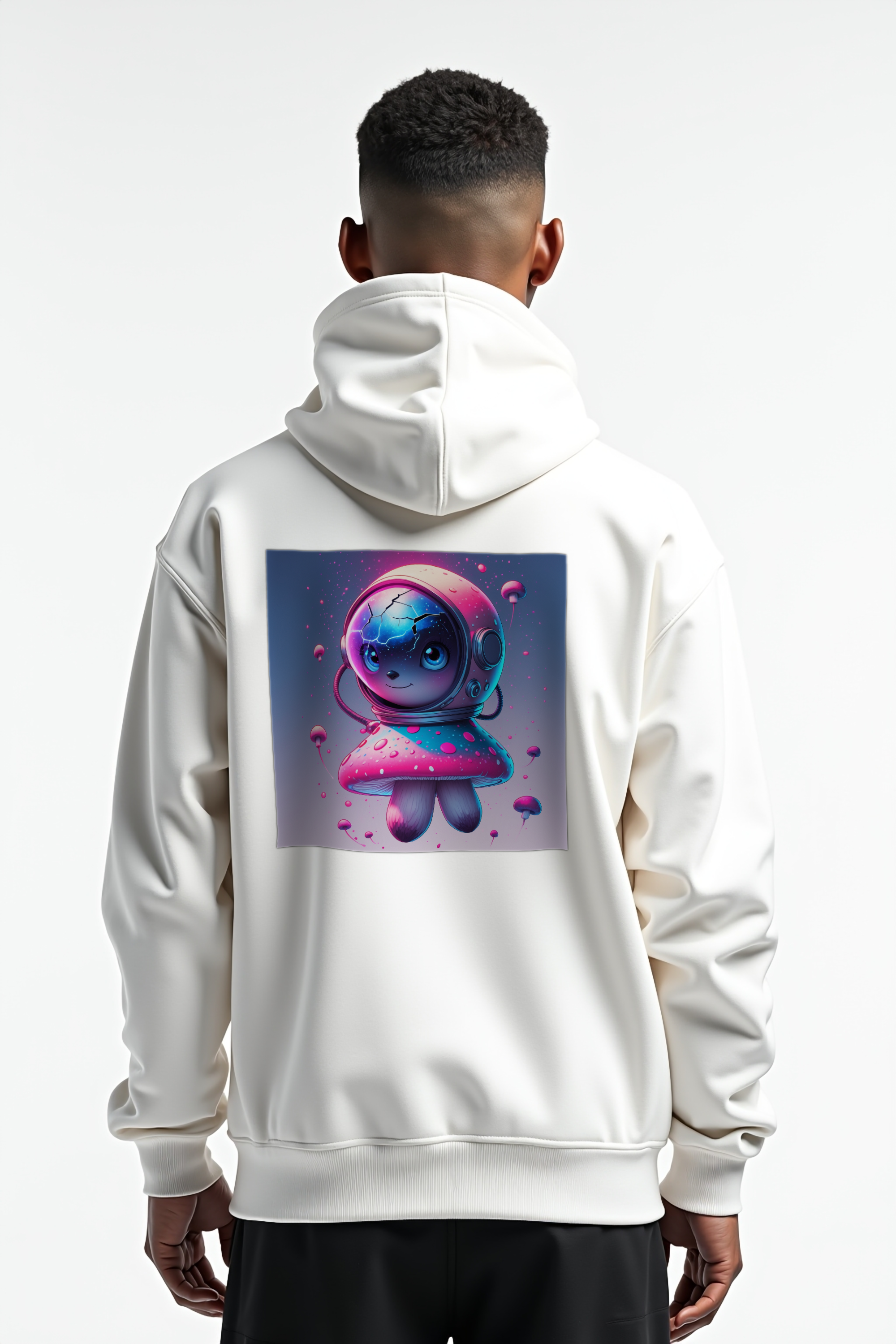Mushroom Astronaut Explorer Unisex Hoodie mockup 4
