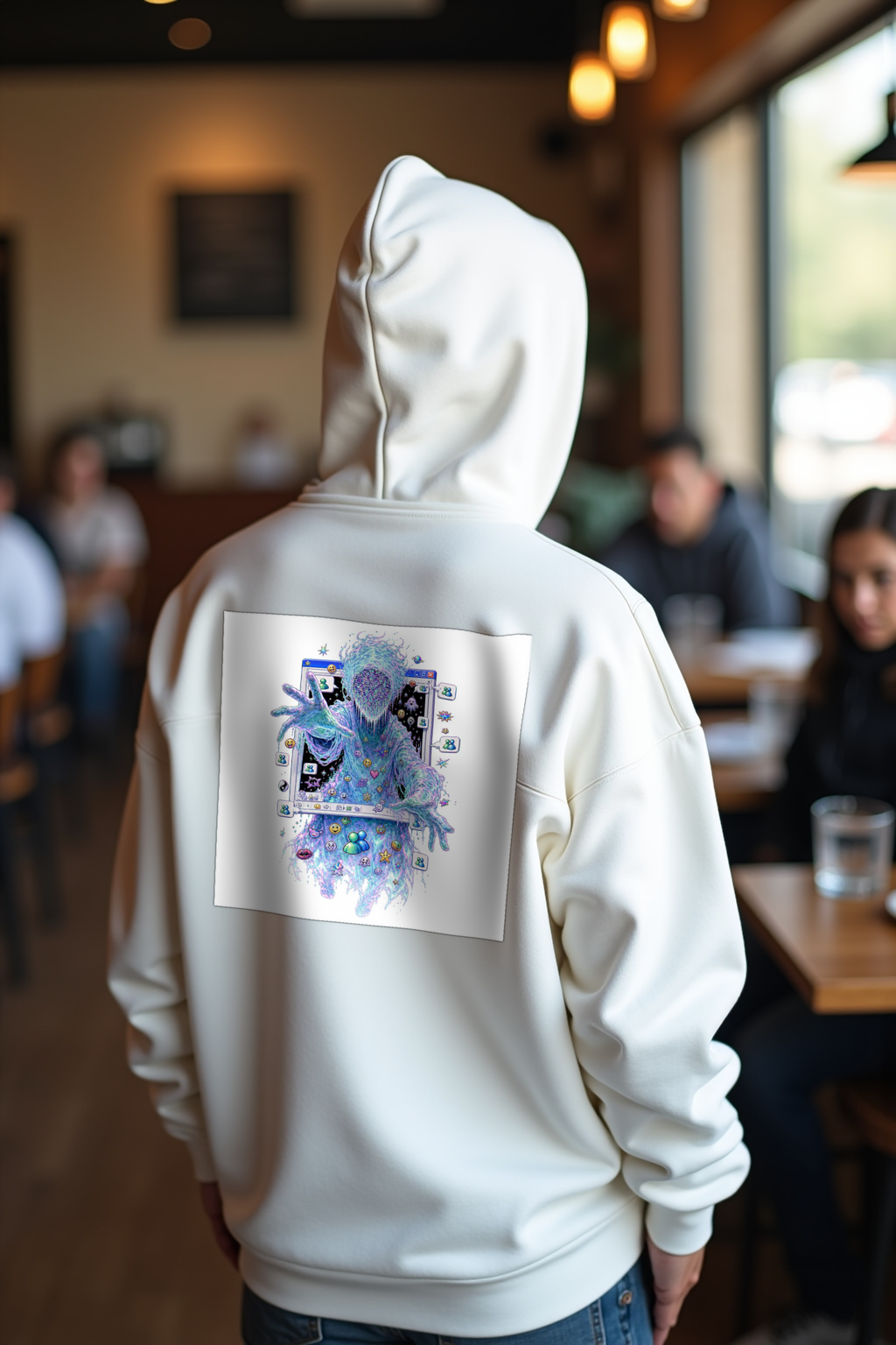 Webcam Ghost hoodie white back