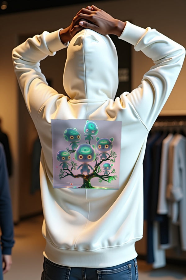 Neon Kodama hoodie white mannequin