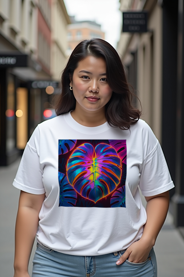 Neon Monstera Tee - White featured
