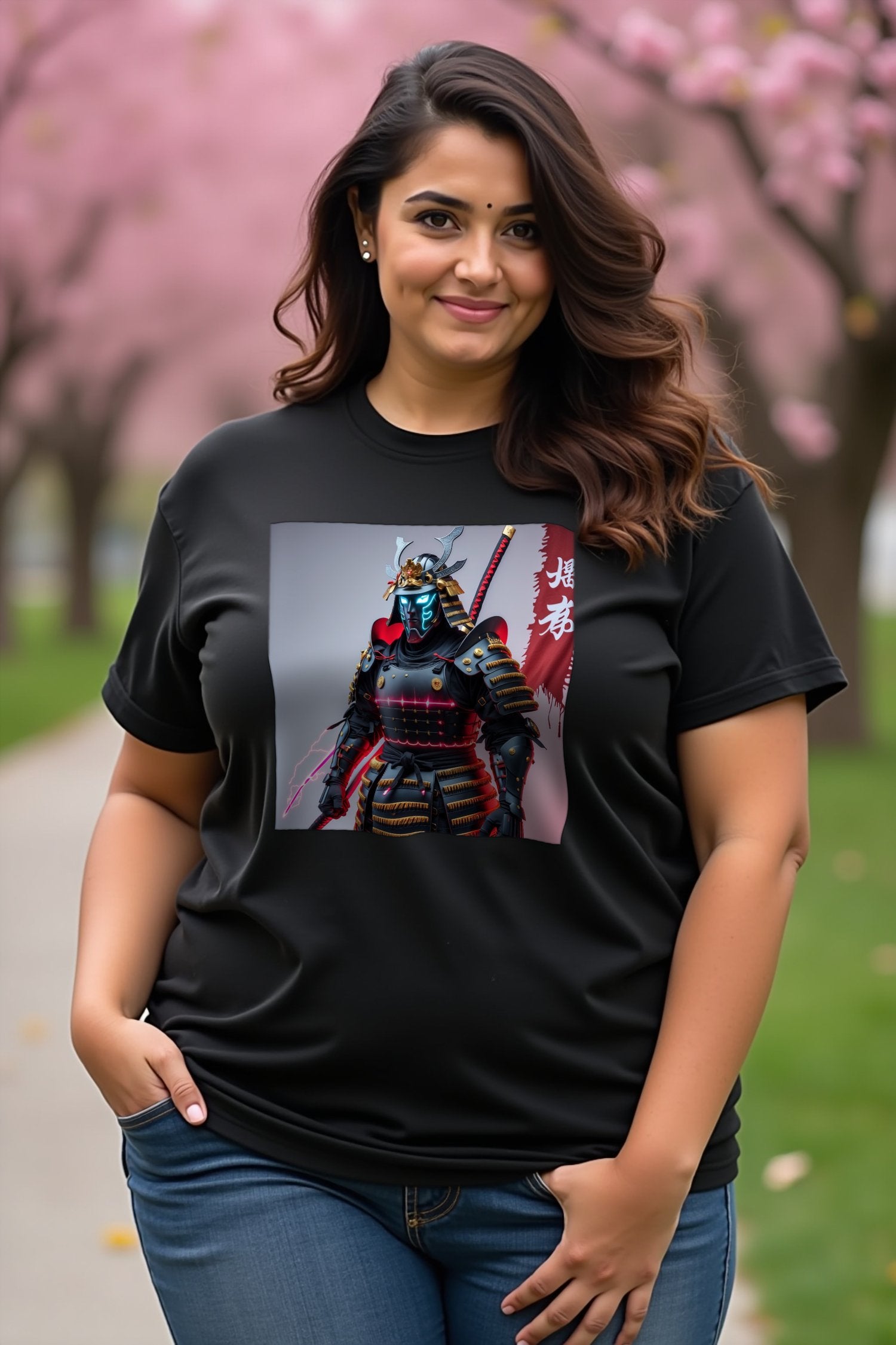 Cyber Tsukumogami T-Shirt mockup — black