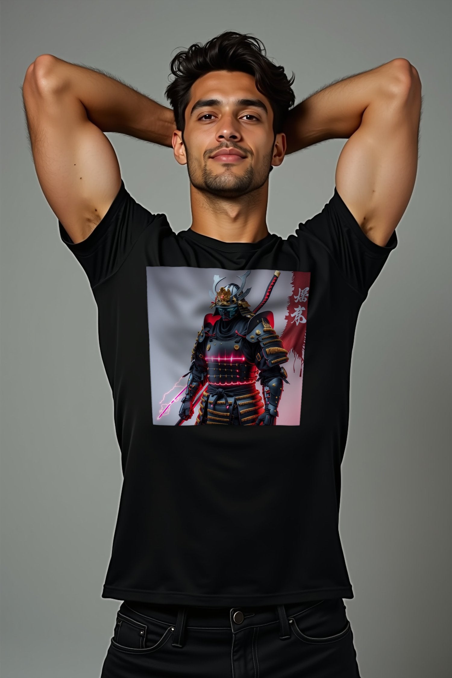 Cyber Tsukumogami T-Shirt mockup — black