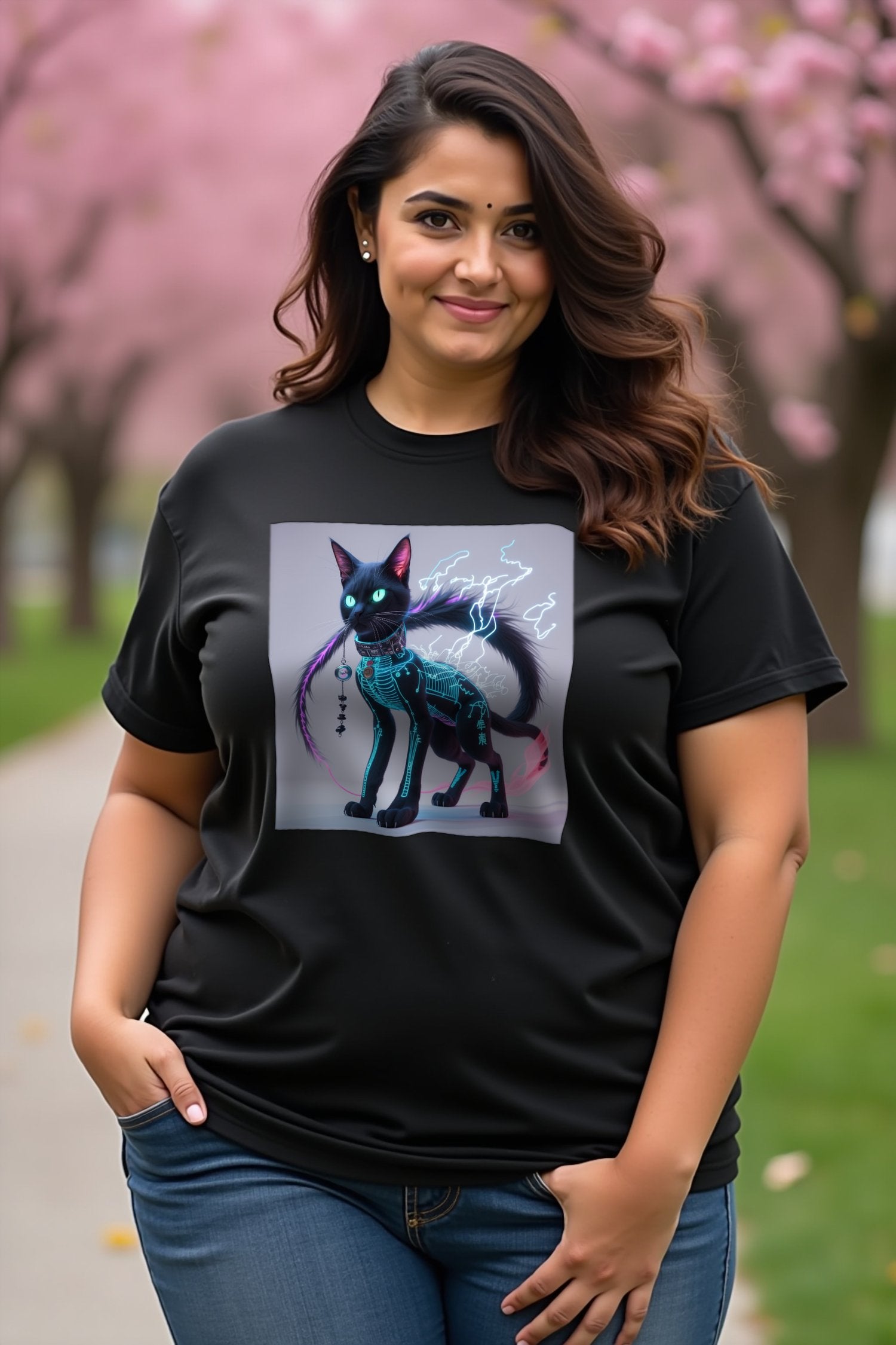 Phantom Bakeneko T-Shirt mockup — black