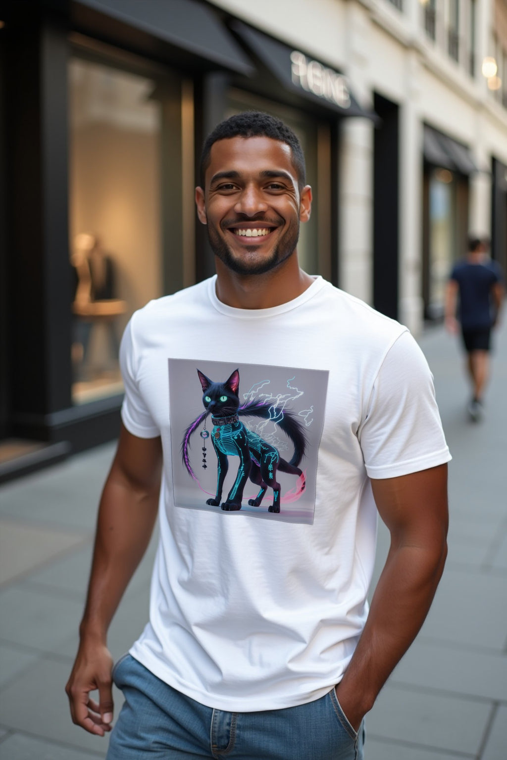 Phantom Bakeneko T-Shirt mockup — white