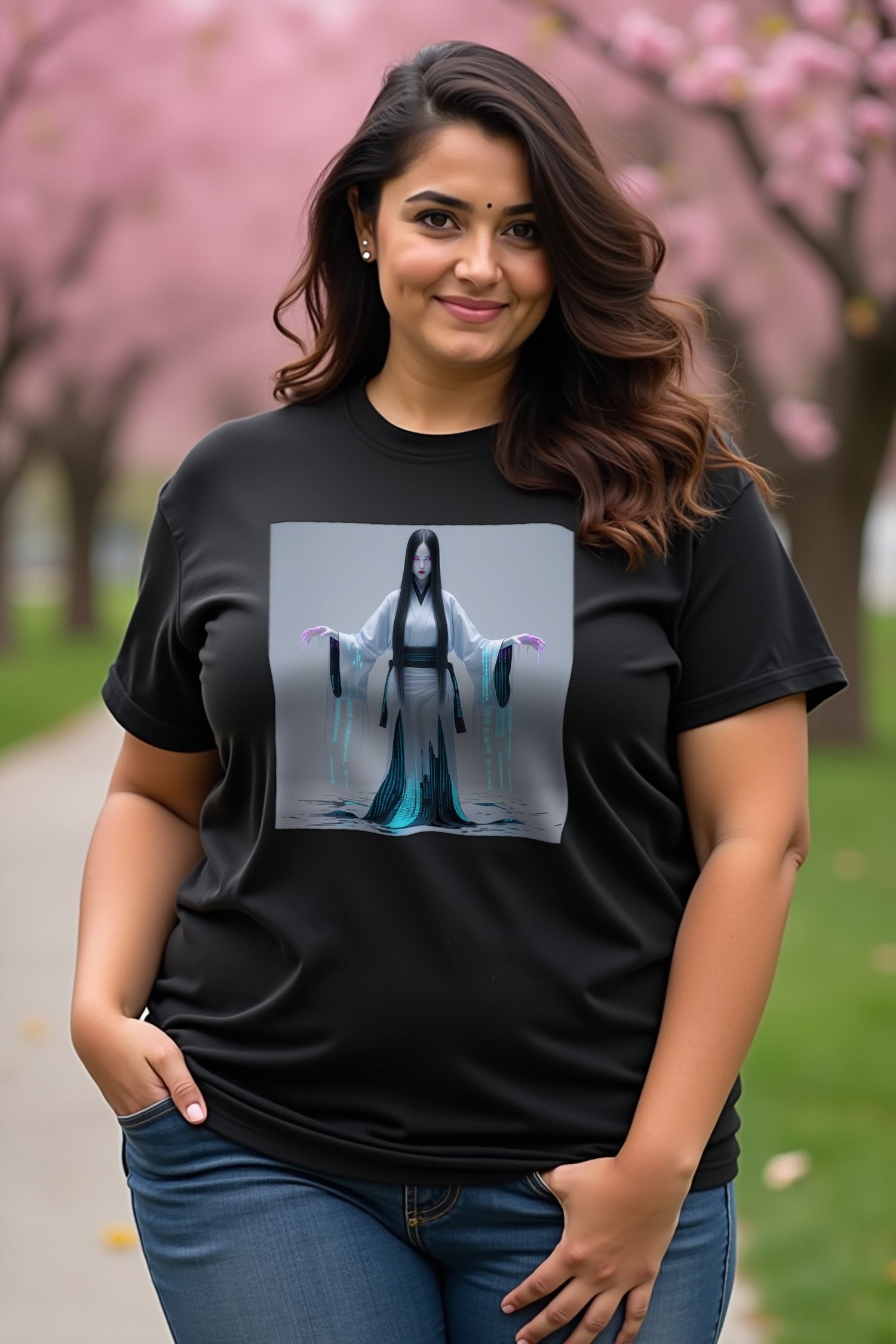 Digital Yurei T-Shirt mockup — black