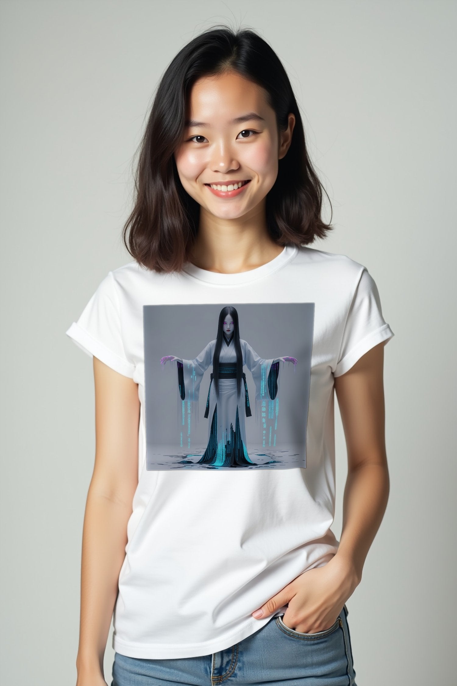 Digital Yurei T-Shirt mockup — white