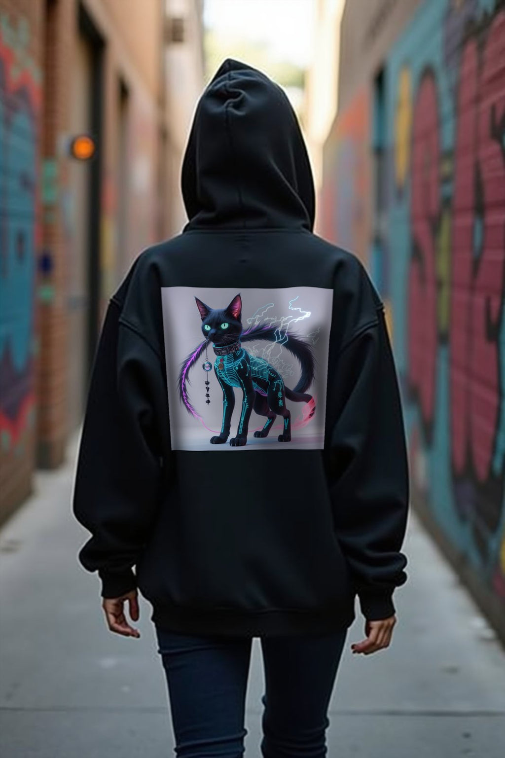 Phantom Bakeneko hoodie black mannequin walking