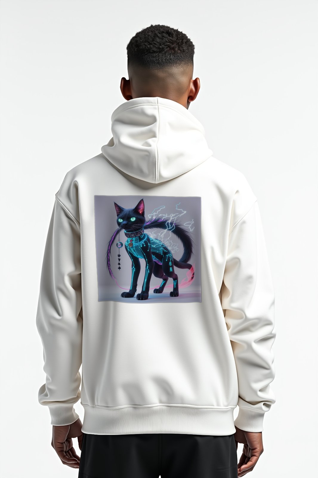 Phantom Bakeneko hoodie white mannequin contrapposto