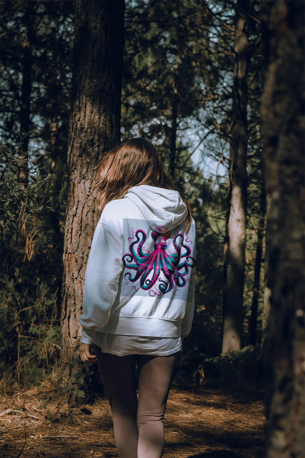 Psychedelic Octopus Hoodie Back View Alt