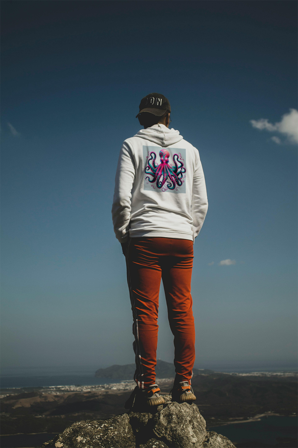 Psychedelic Octopus Hoodie Back View
