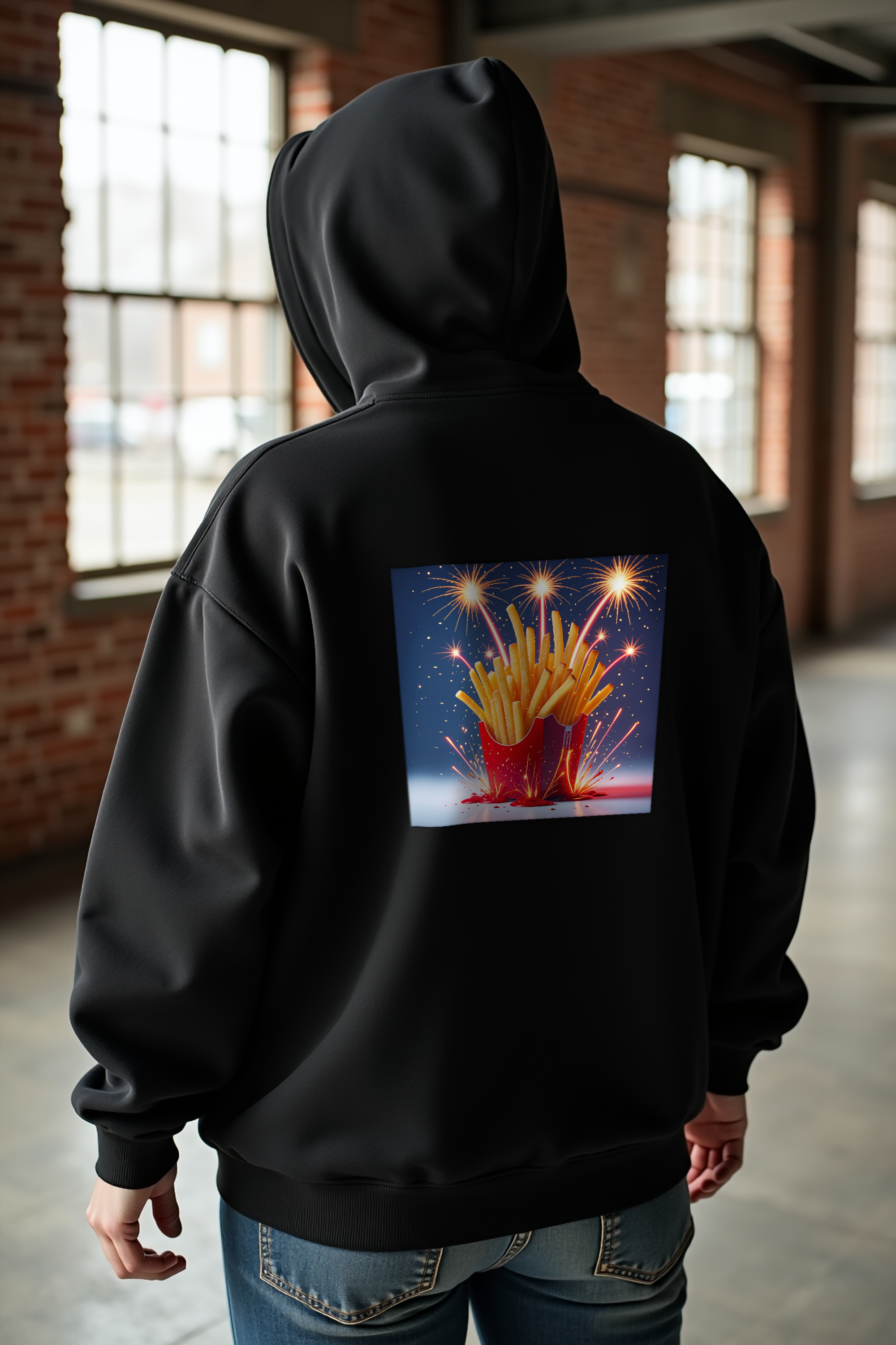 Pyrotechnic Fries Hoodie Black relaxed back