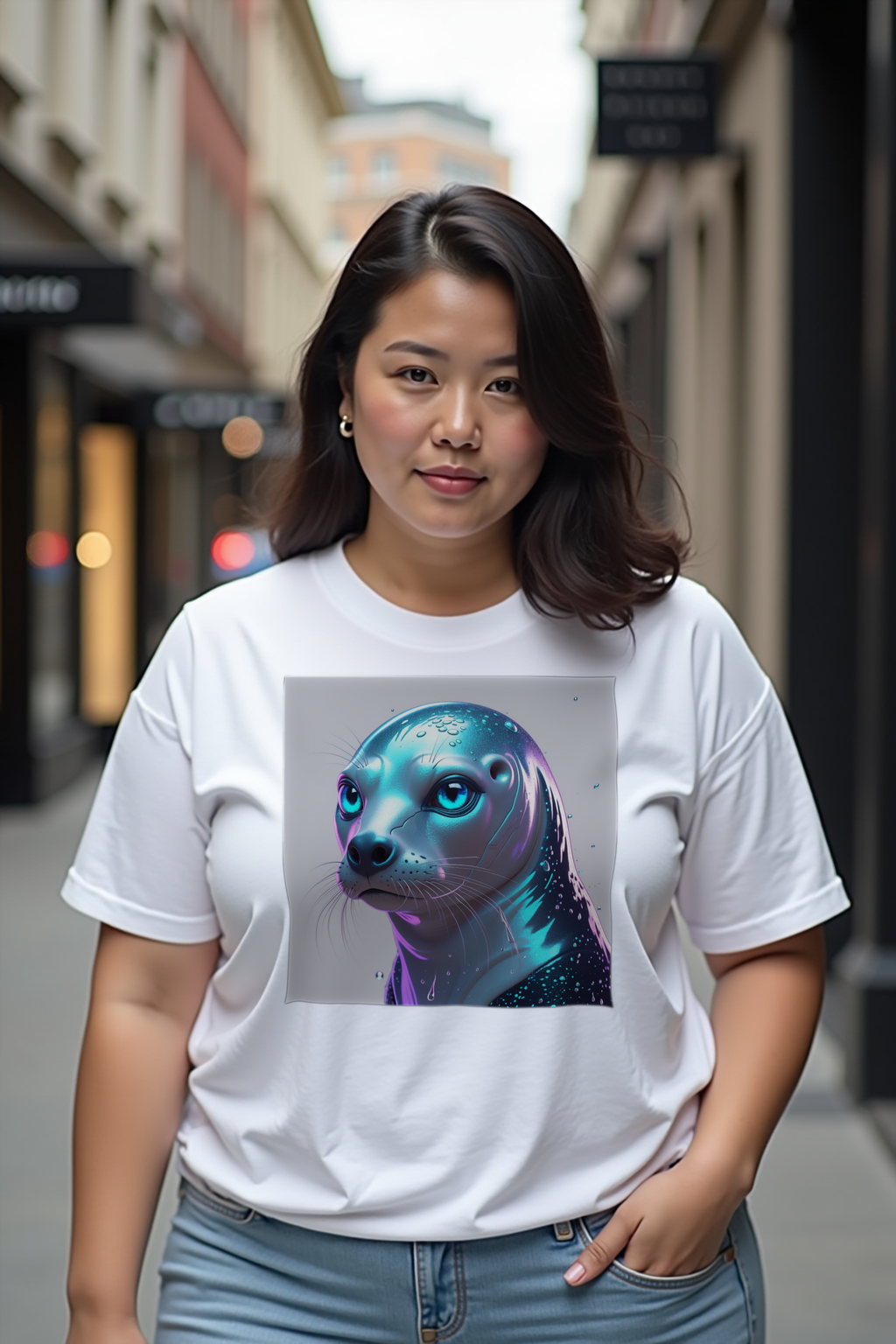 Selkie unisex t-shirt white front mockup