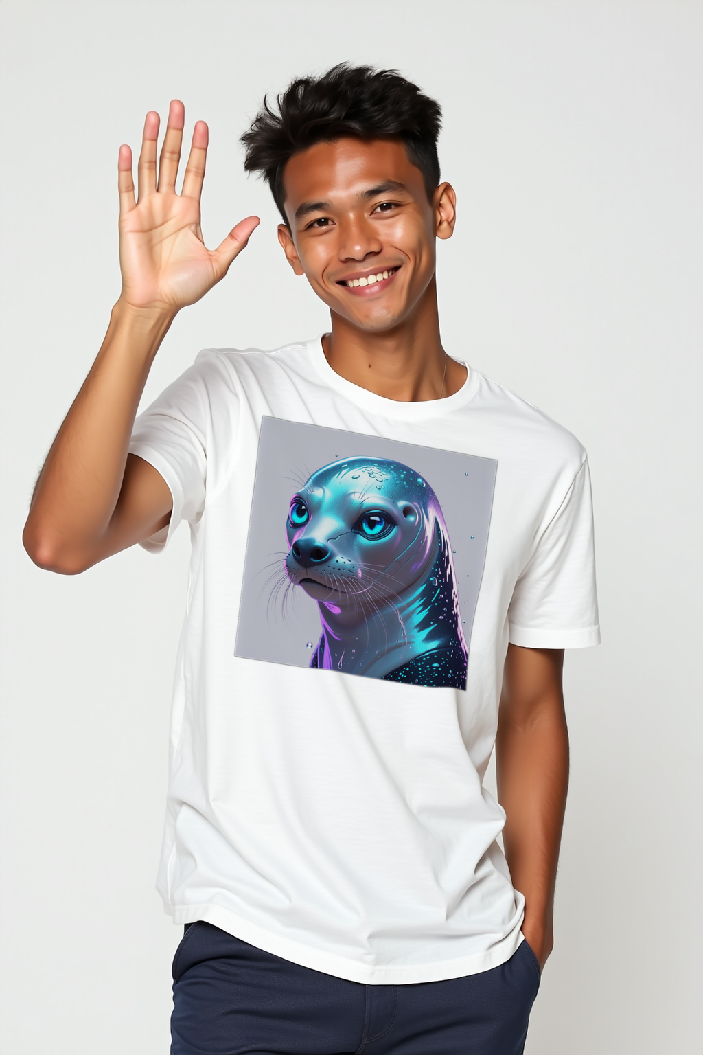 Selkie unisex t-shirt white front-left 45 mockup