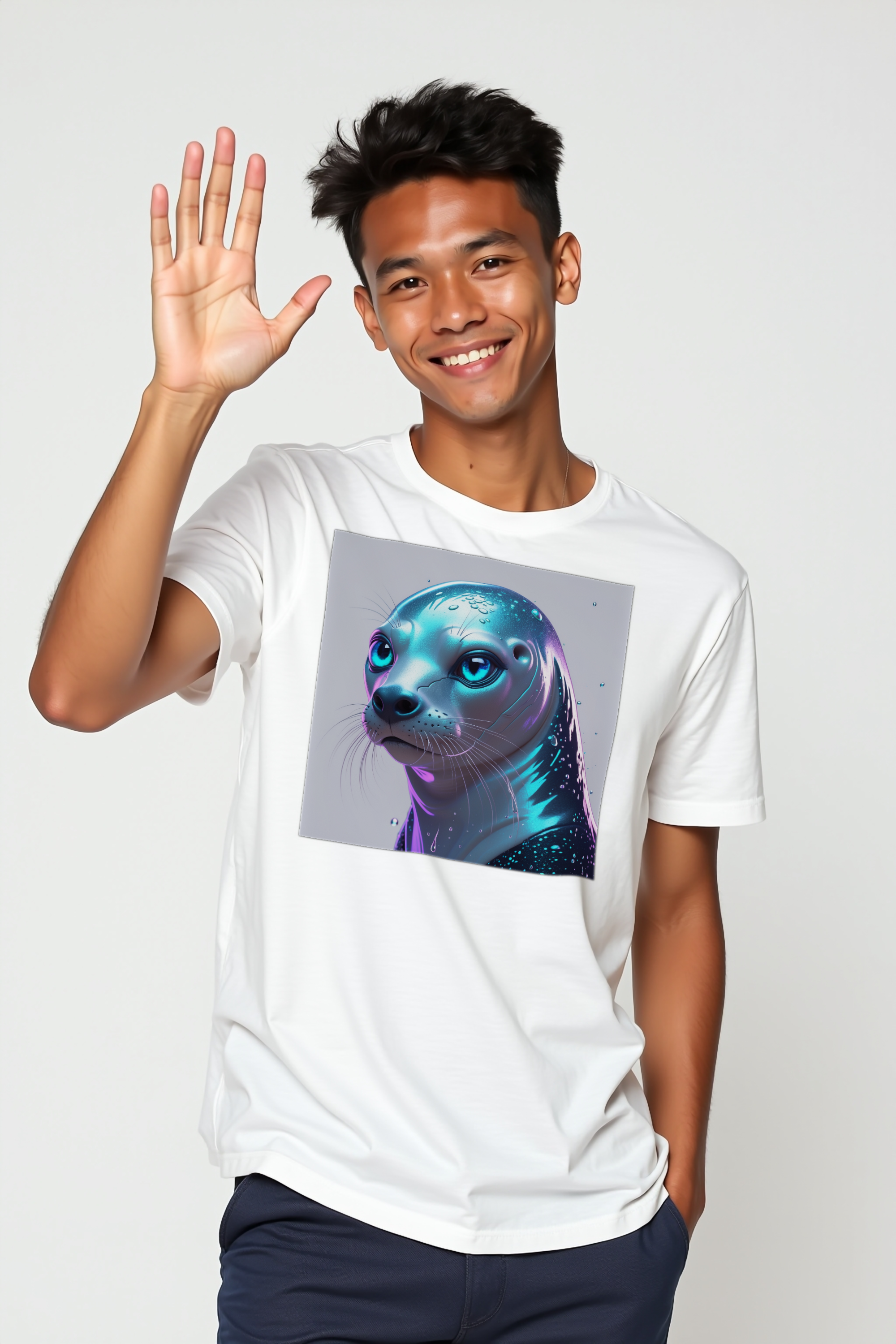 Selkie unisex t-shirt white front-left 45 mockup