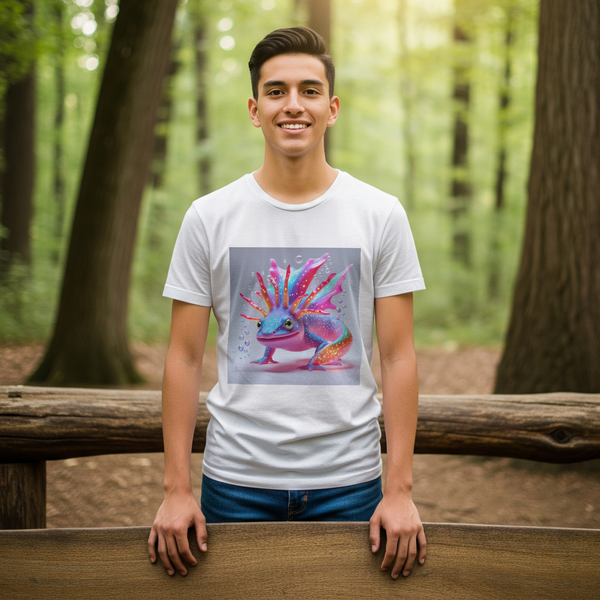 Surreal Axolotl T-Shirt Mockup White