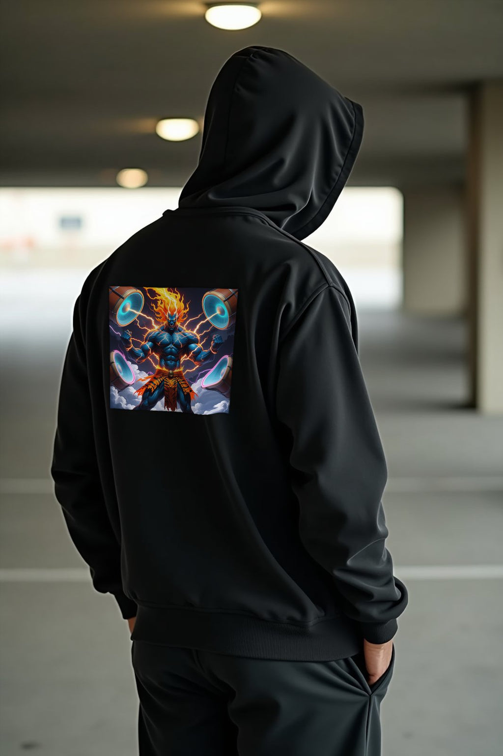 Thunder Raijin hoodie black mannequin