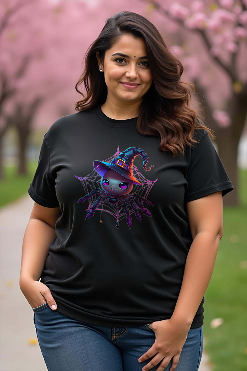 Witch Spider T-Shirt - Black - Front Left Angle