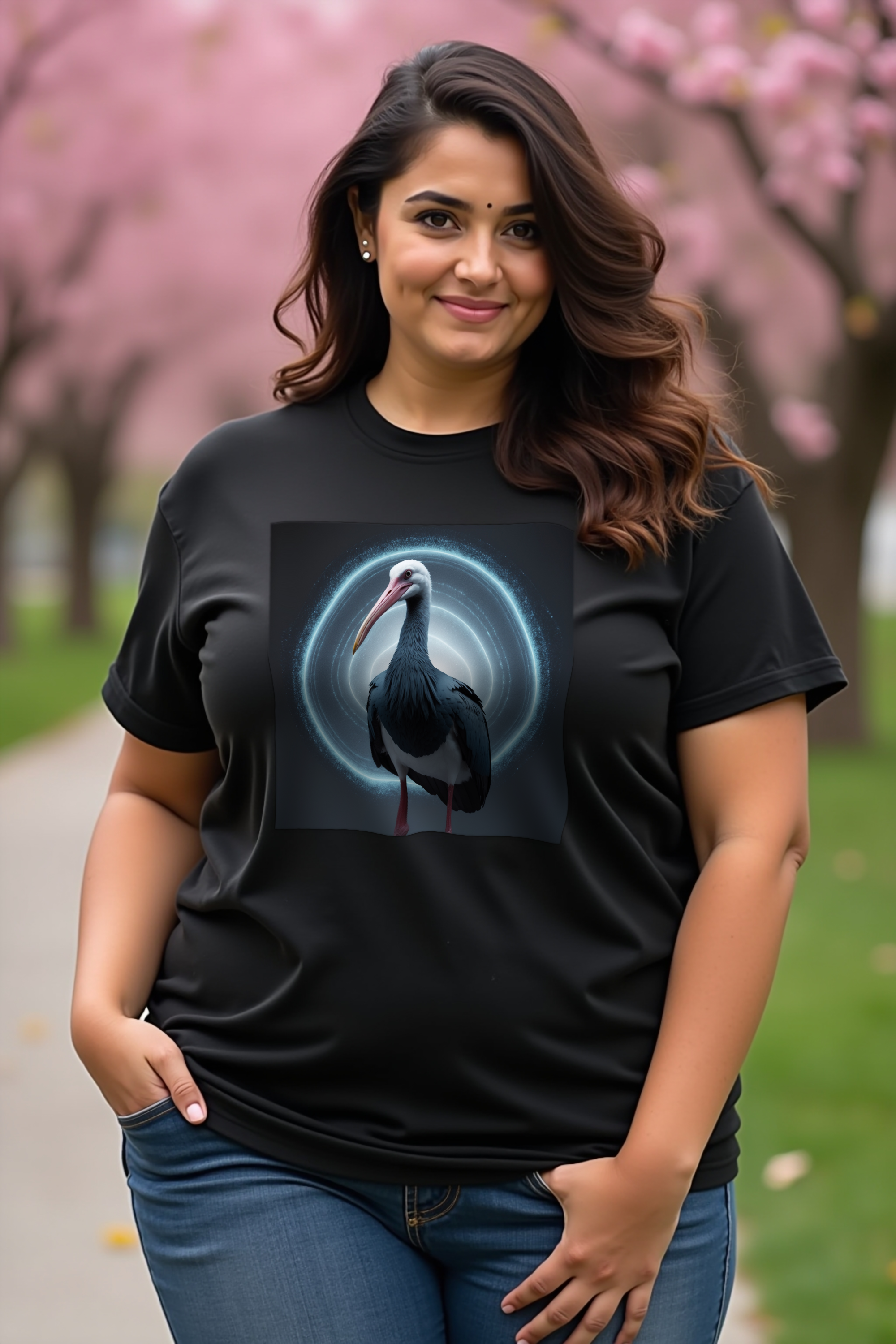 Sigma Stare Shoebill T-Shirt Black Contrapposto