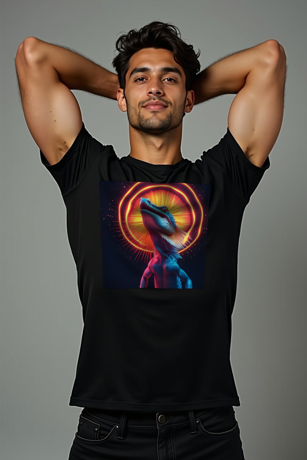Frilled Lizard tee black mockup angle
