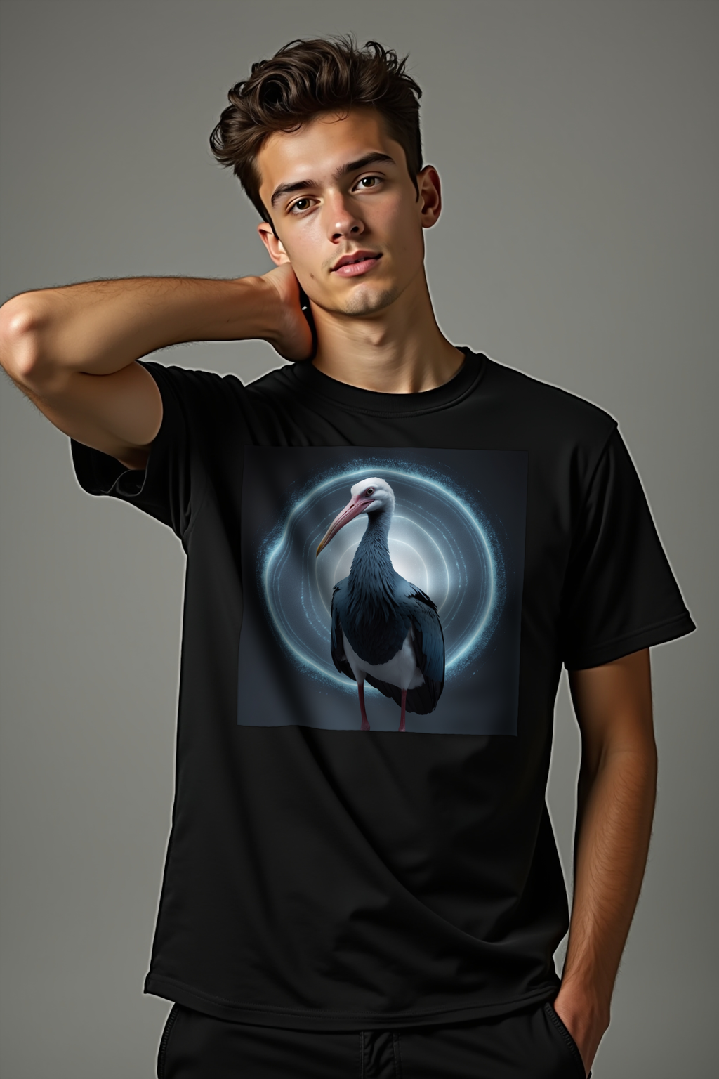 Sigma Stare Shoebill T-Shirt Black Studio