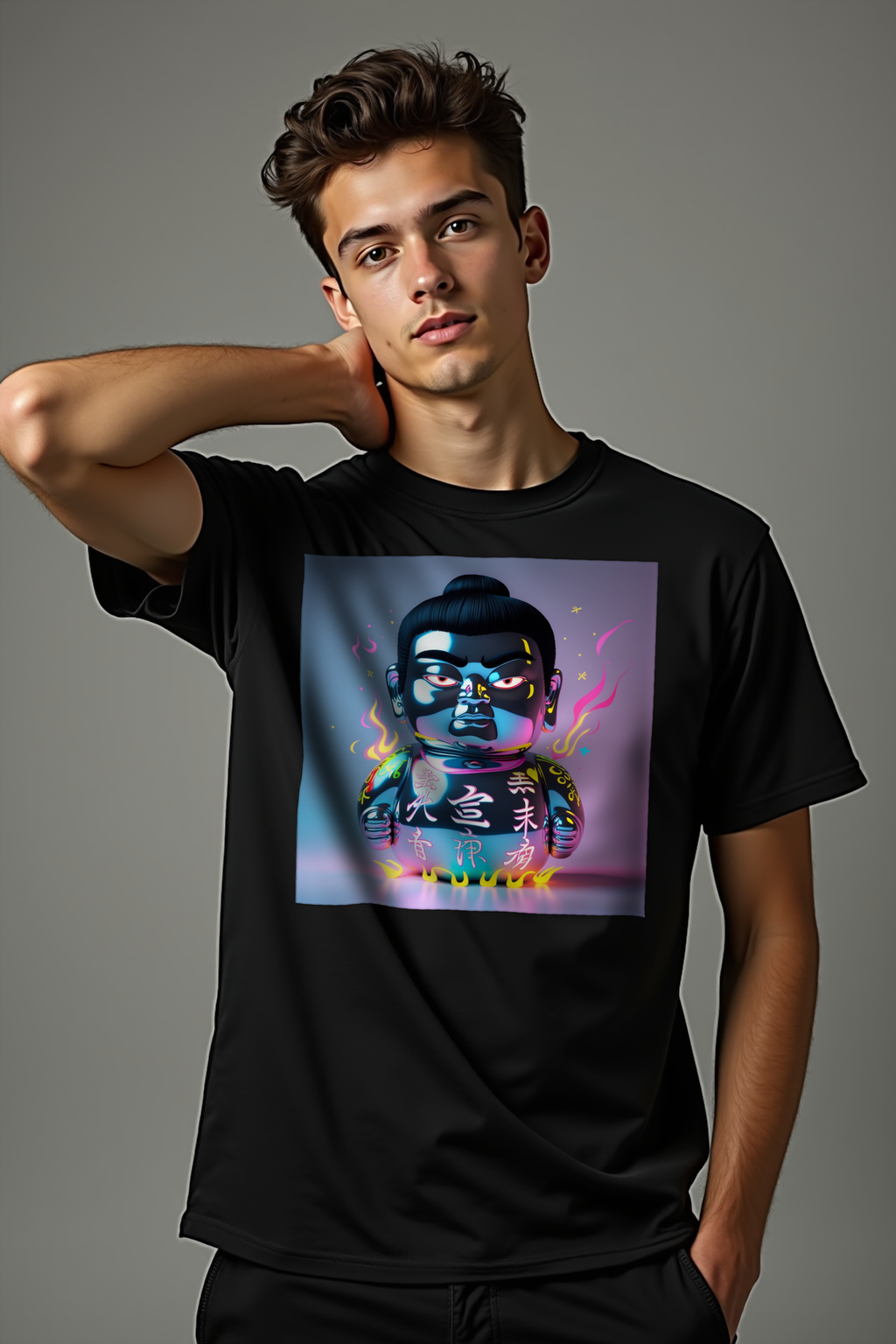 Chrome Daruma t-shirt black front
