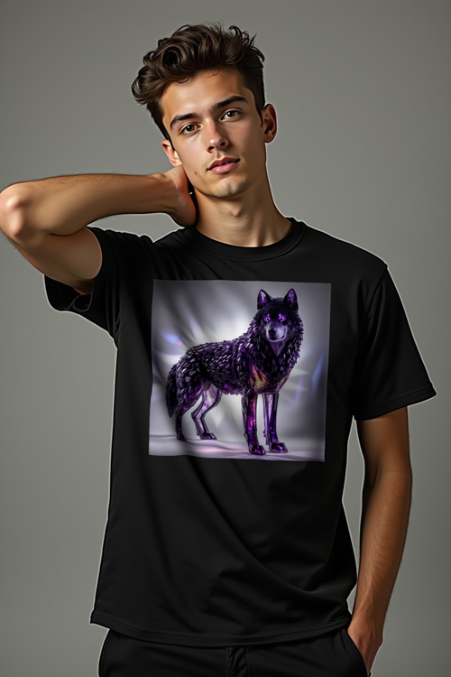 Amethyst Wolf Tee Black Front