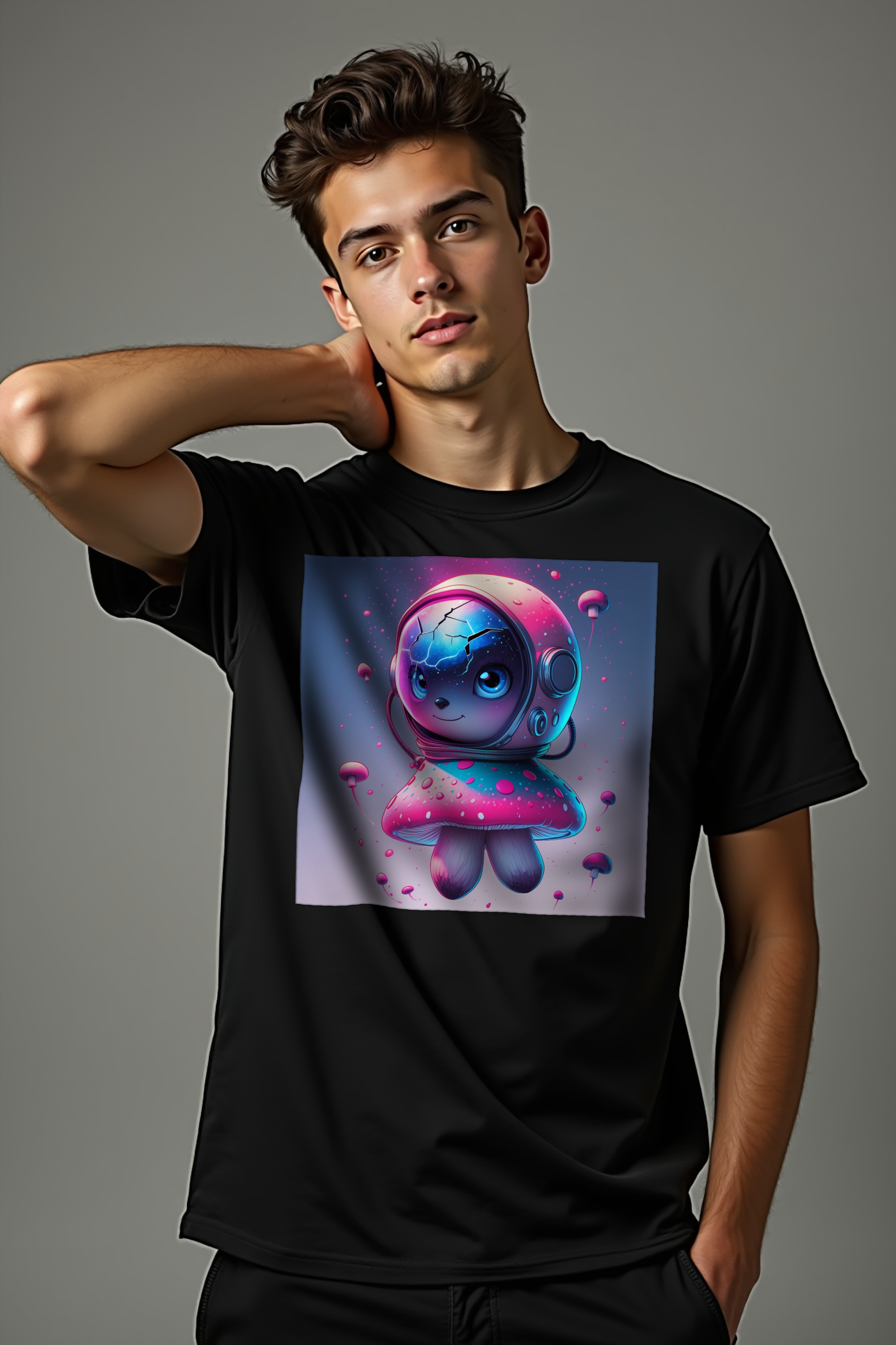 Mushroom Astronaut Explorer Unisex T-Shirt mockup 1