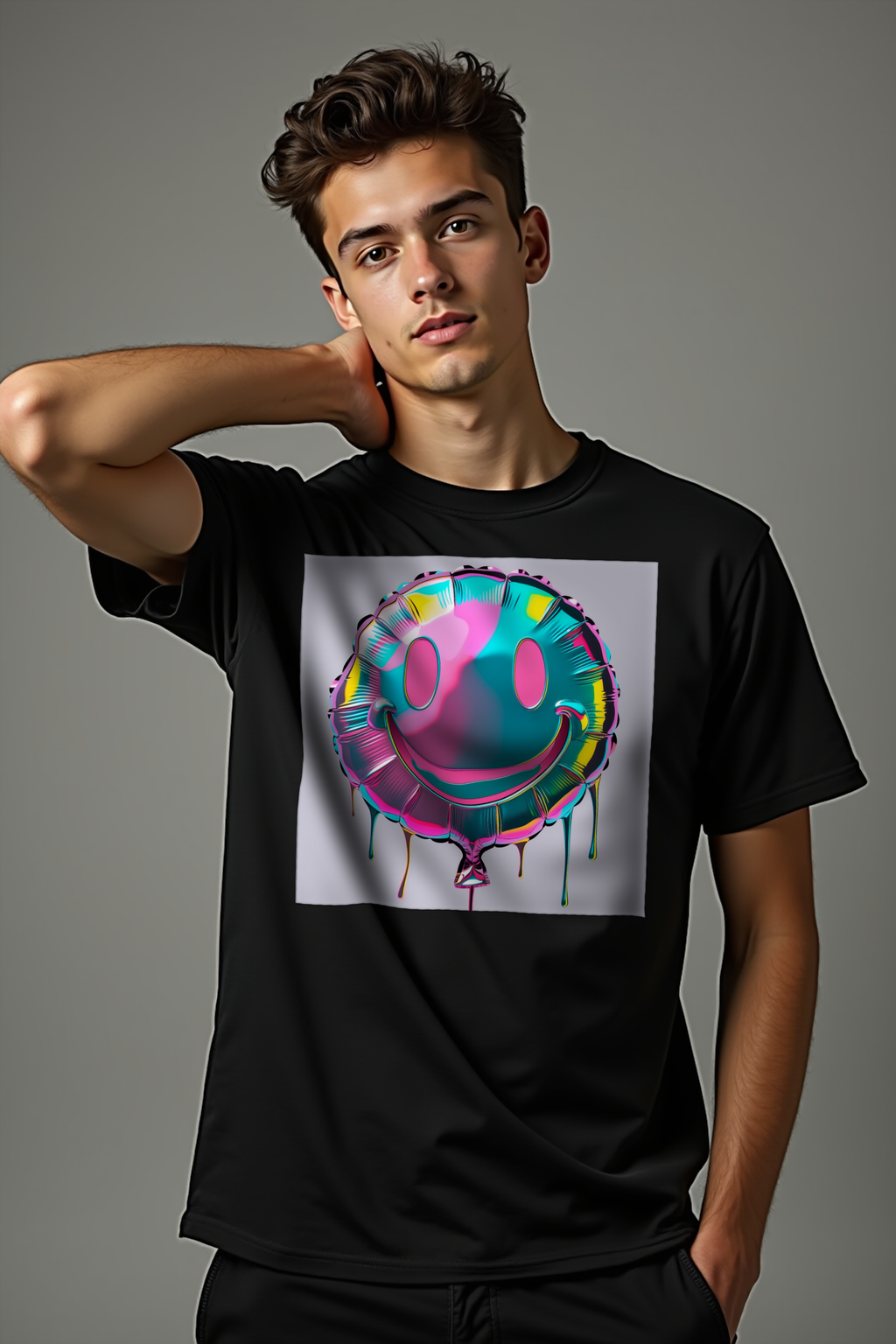 Mylar Smiley tee black studio