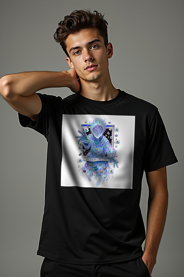 Webcam Ghost t-shirt black front featured