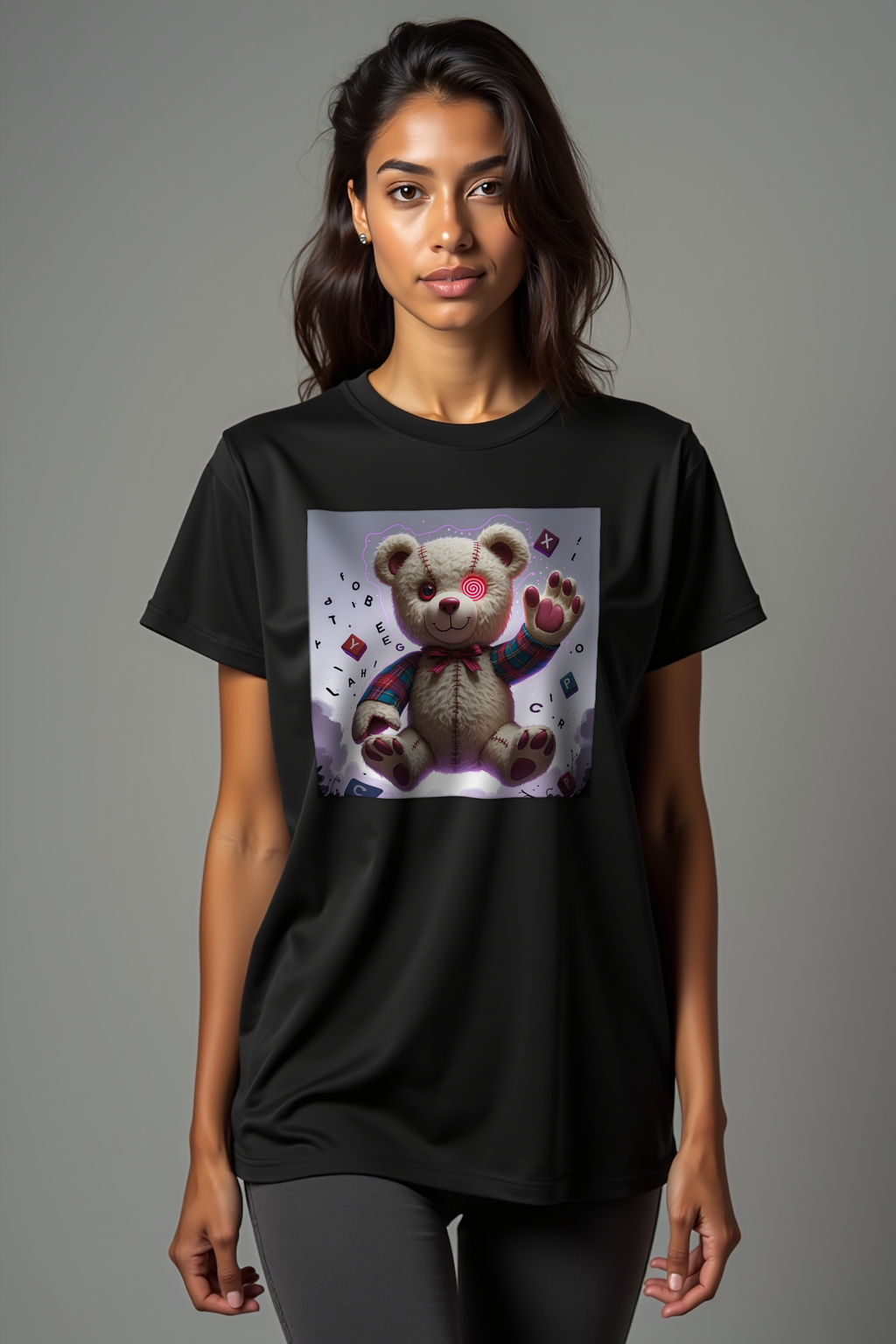 Possessed Teddy Bear - Unisex T-Shirt - Black Front