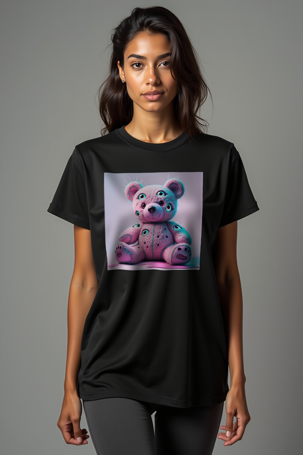 Stitch Bear tee mockup black front