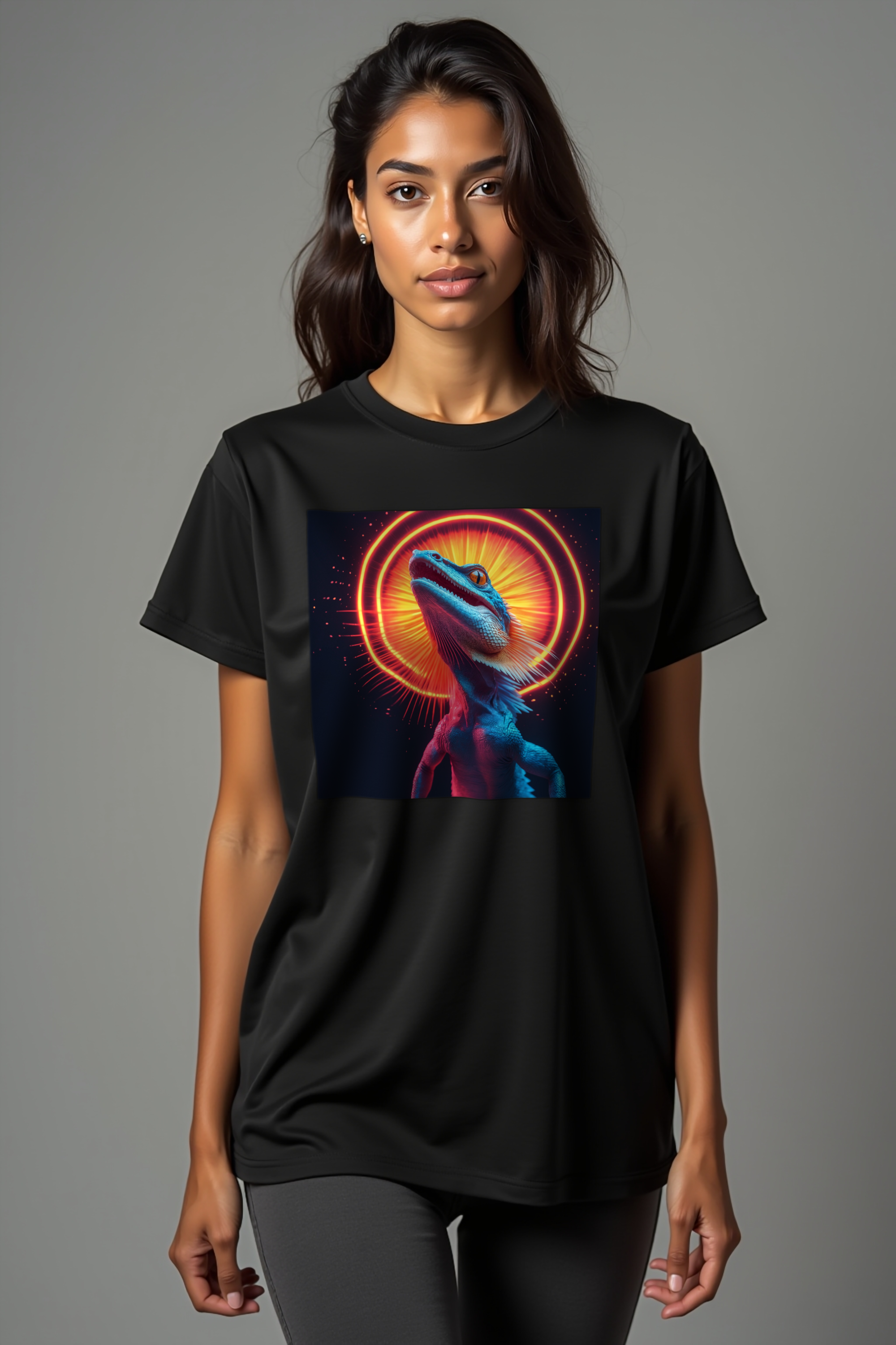 Frilled Lizard tee black mockup front