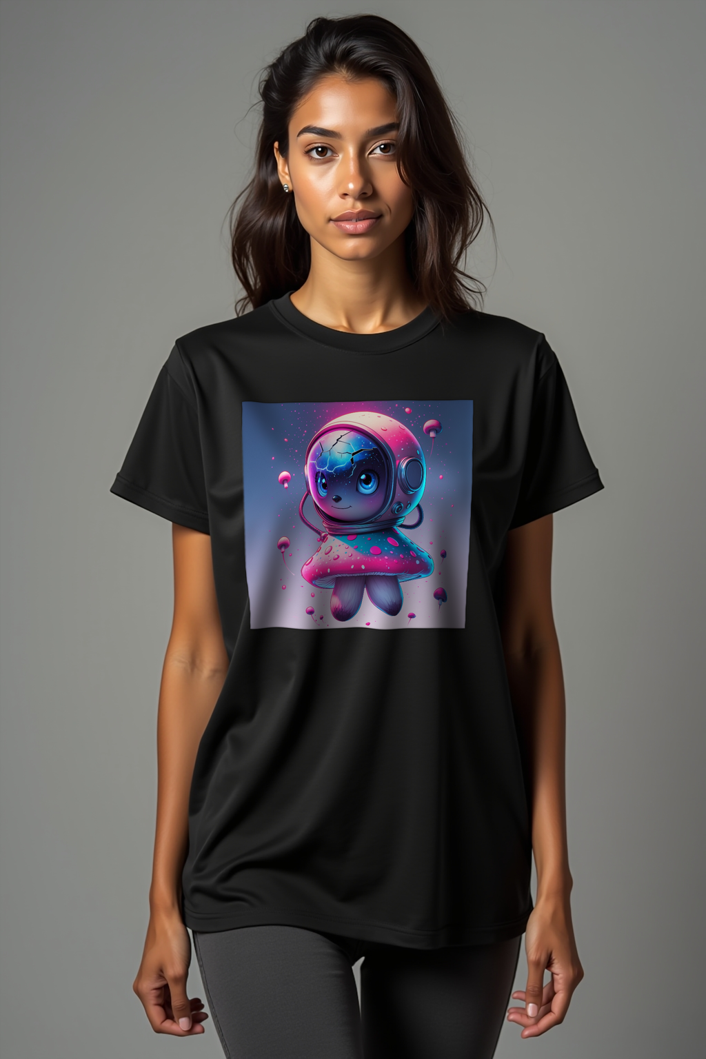 Mushroom Astronaut Explorer Unisex T-Shirt mockup 2