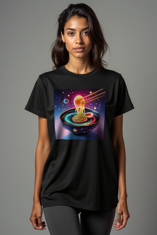 Cosmic Carbonara Tee Black walking front