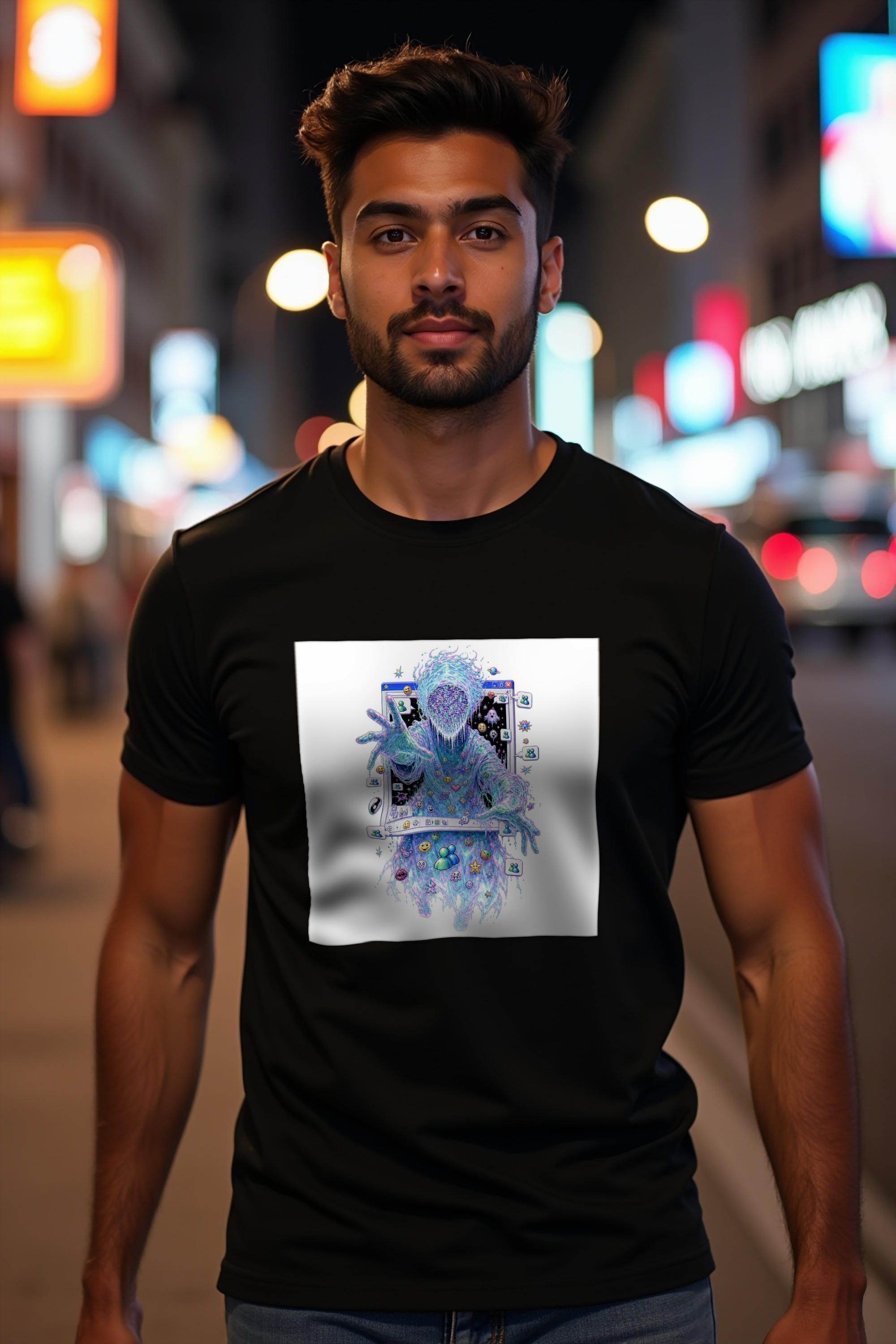 Webcam Ghost t-shirt black front 45