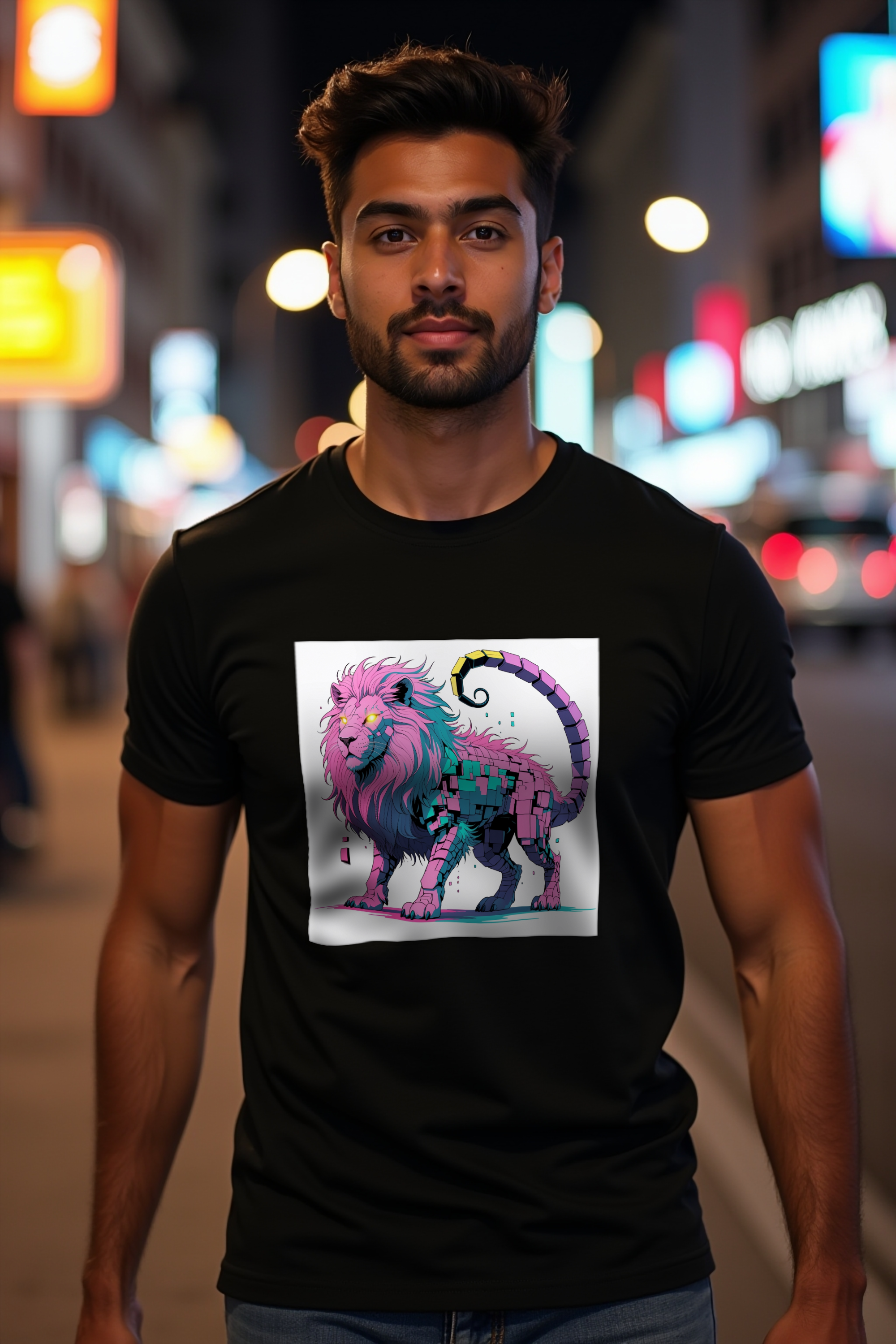 Glitch Manticore tee black walking front
