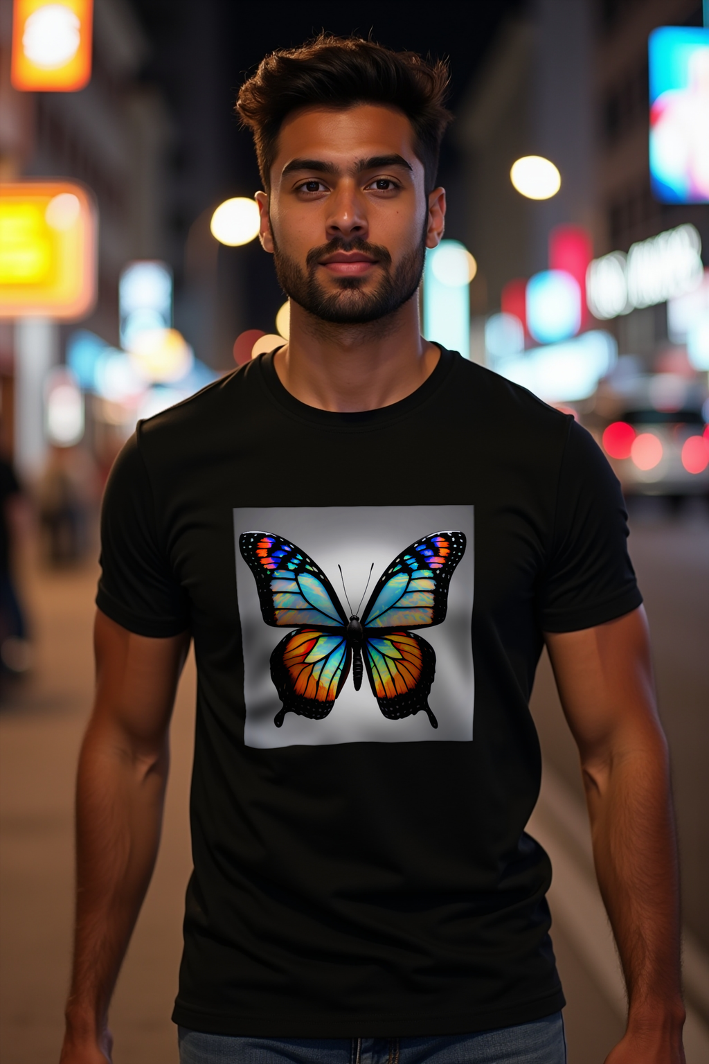 Opal Monarch t-shirt black front 45