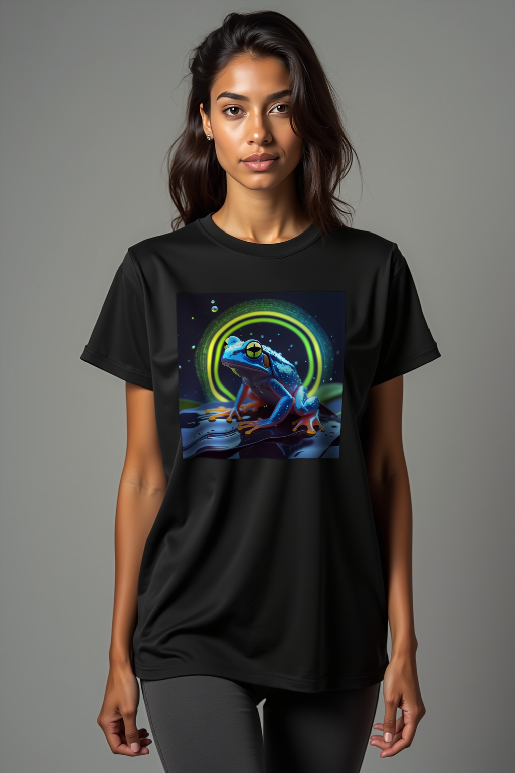 Tiny But Lethal Dart Frog tee black walking
