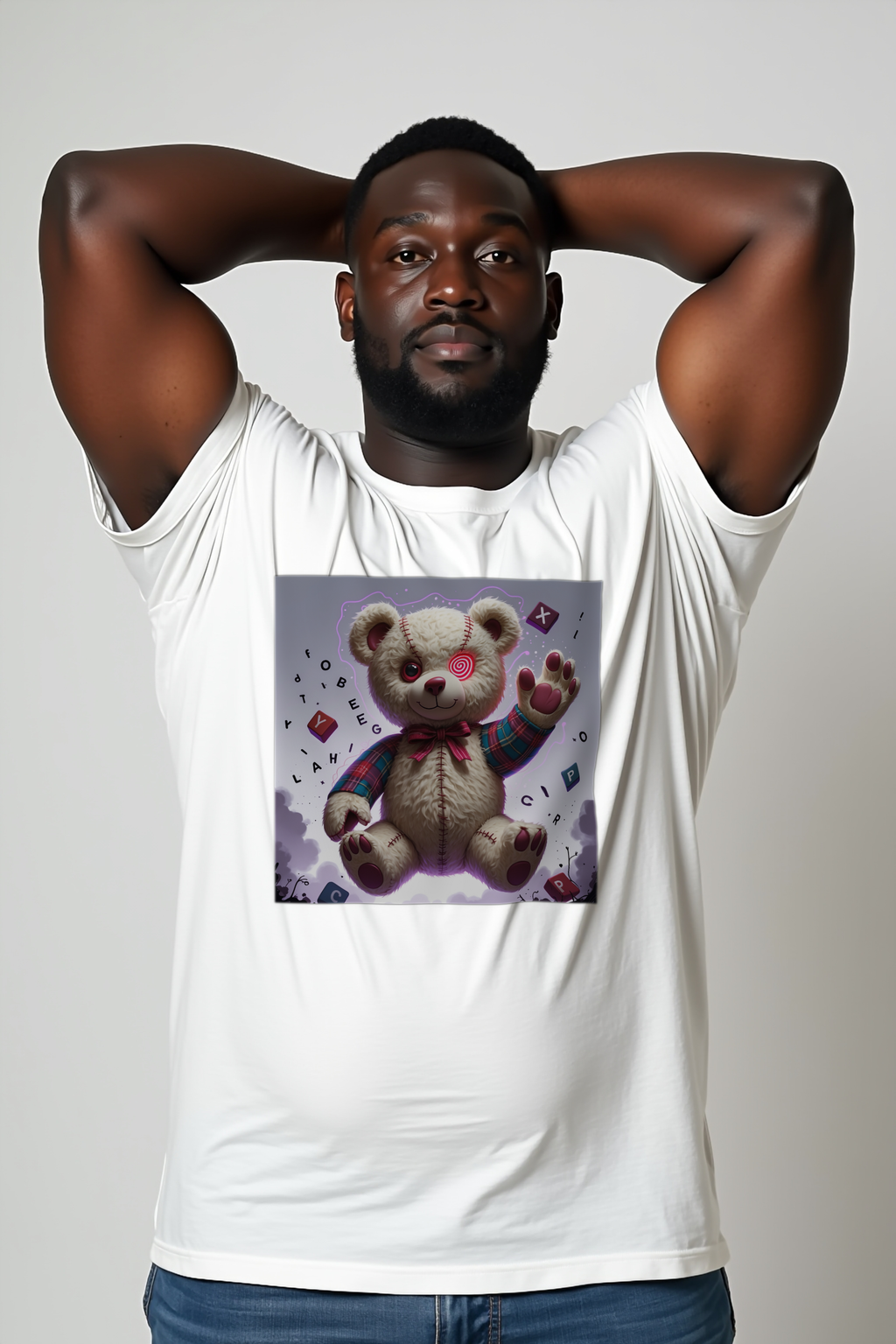 Possessed Teddy Bear - Unisex T-Shirt - White Front Alt
