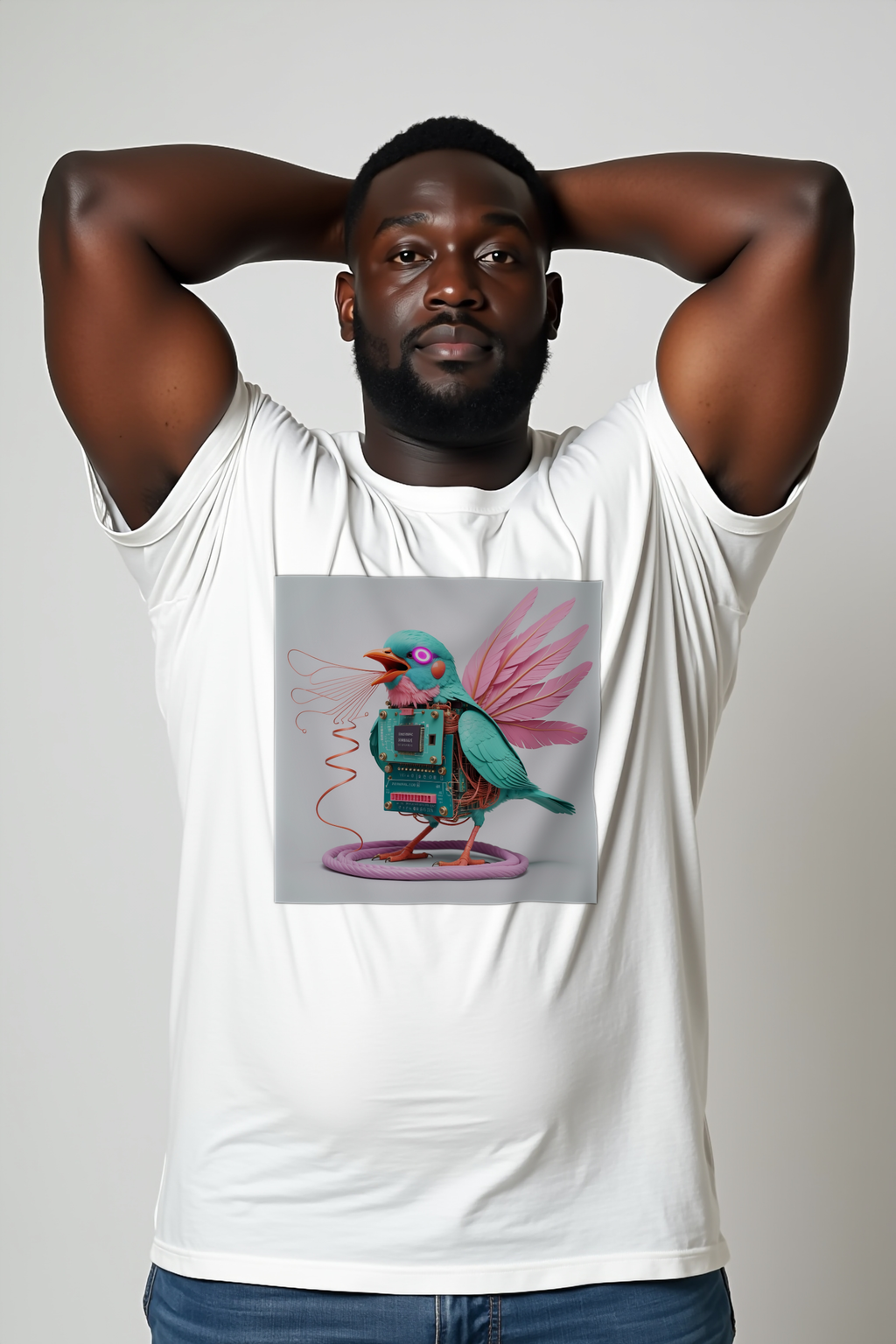Modem Songbird Tee White Larger Front
