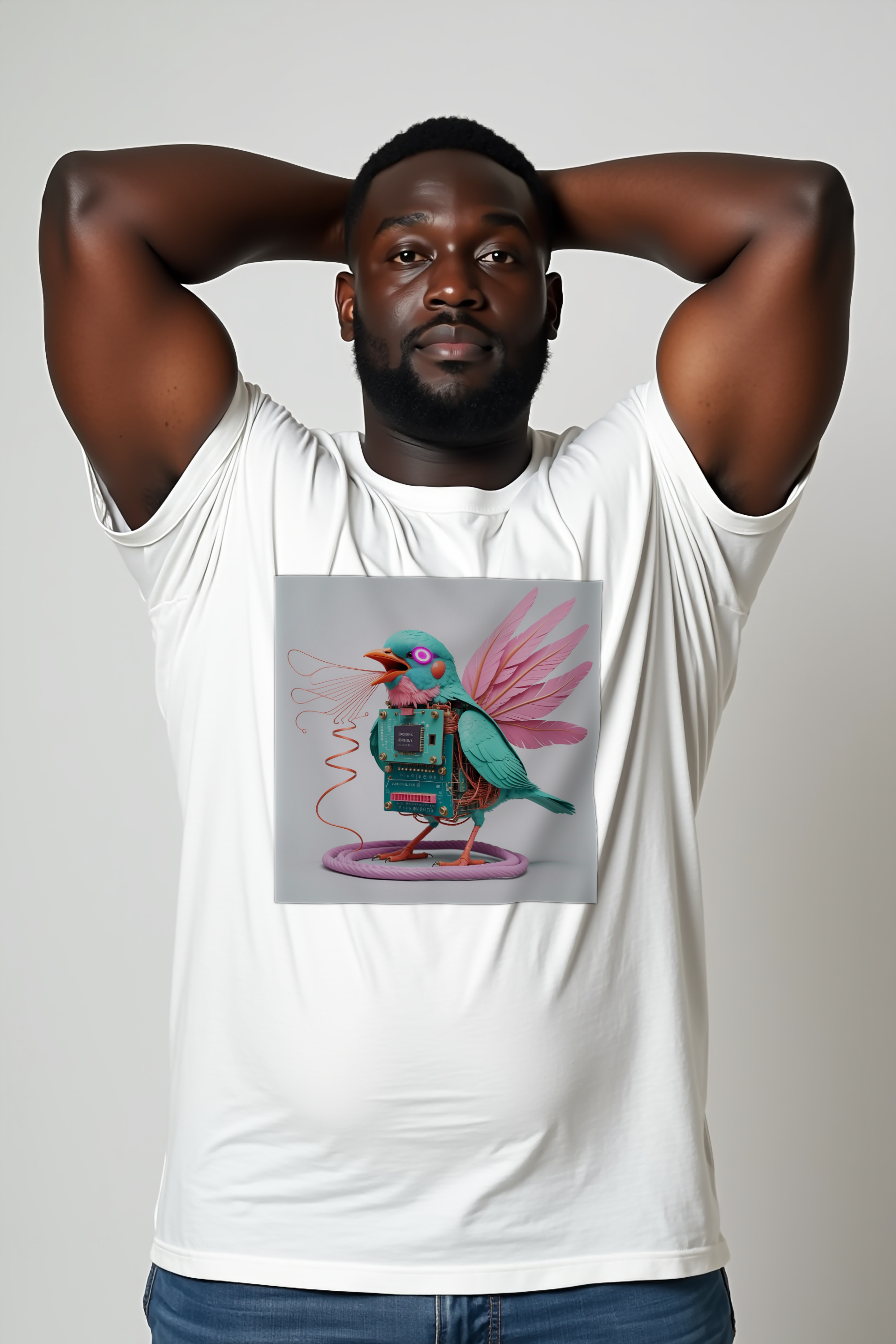 Modem Songbird Tee White Larger Front