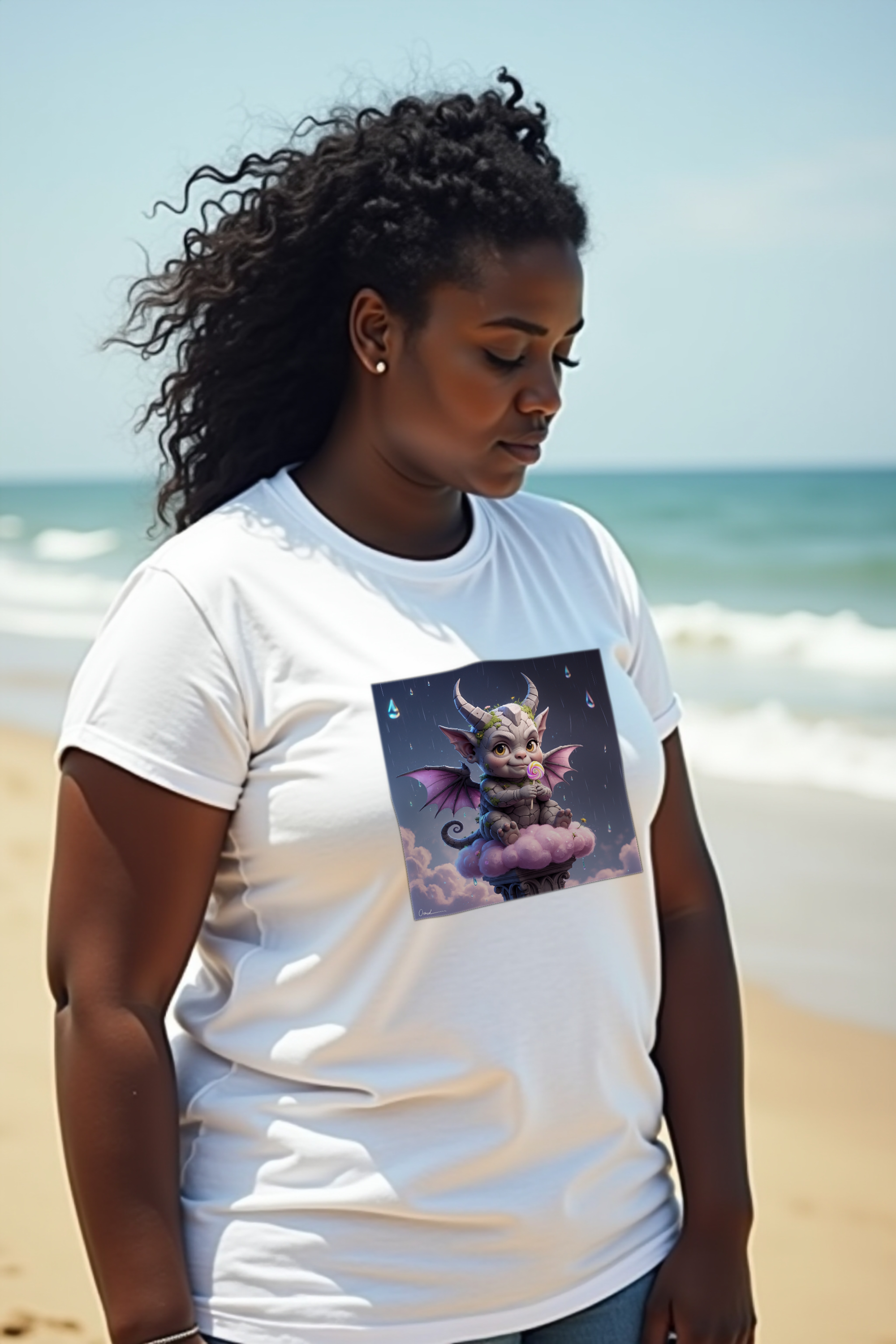 Gargoyle on Cloud T-Shirt White mockup