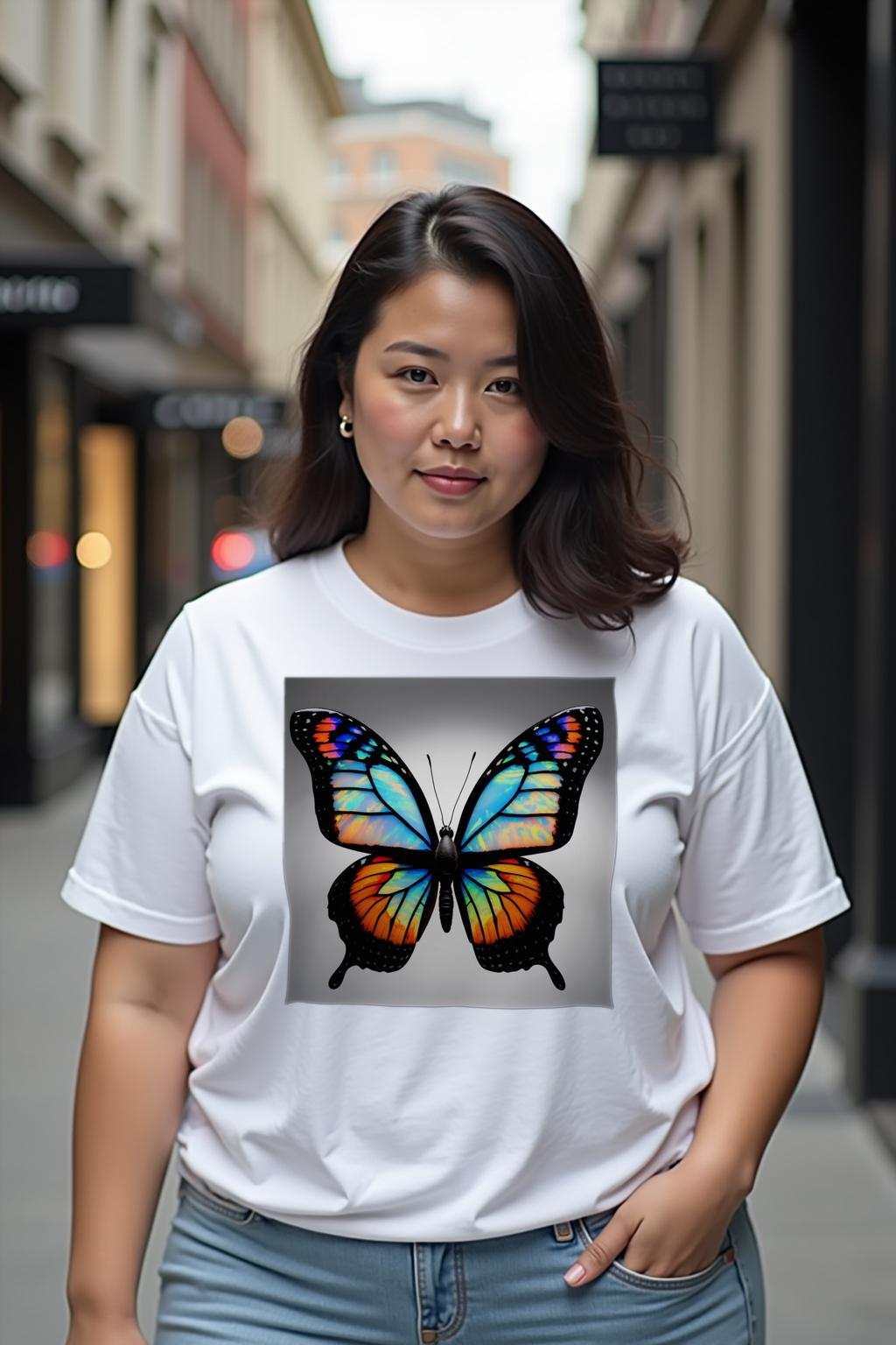 Opal Monarch t-shirt white front