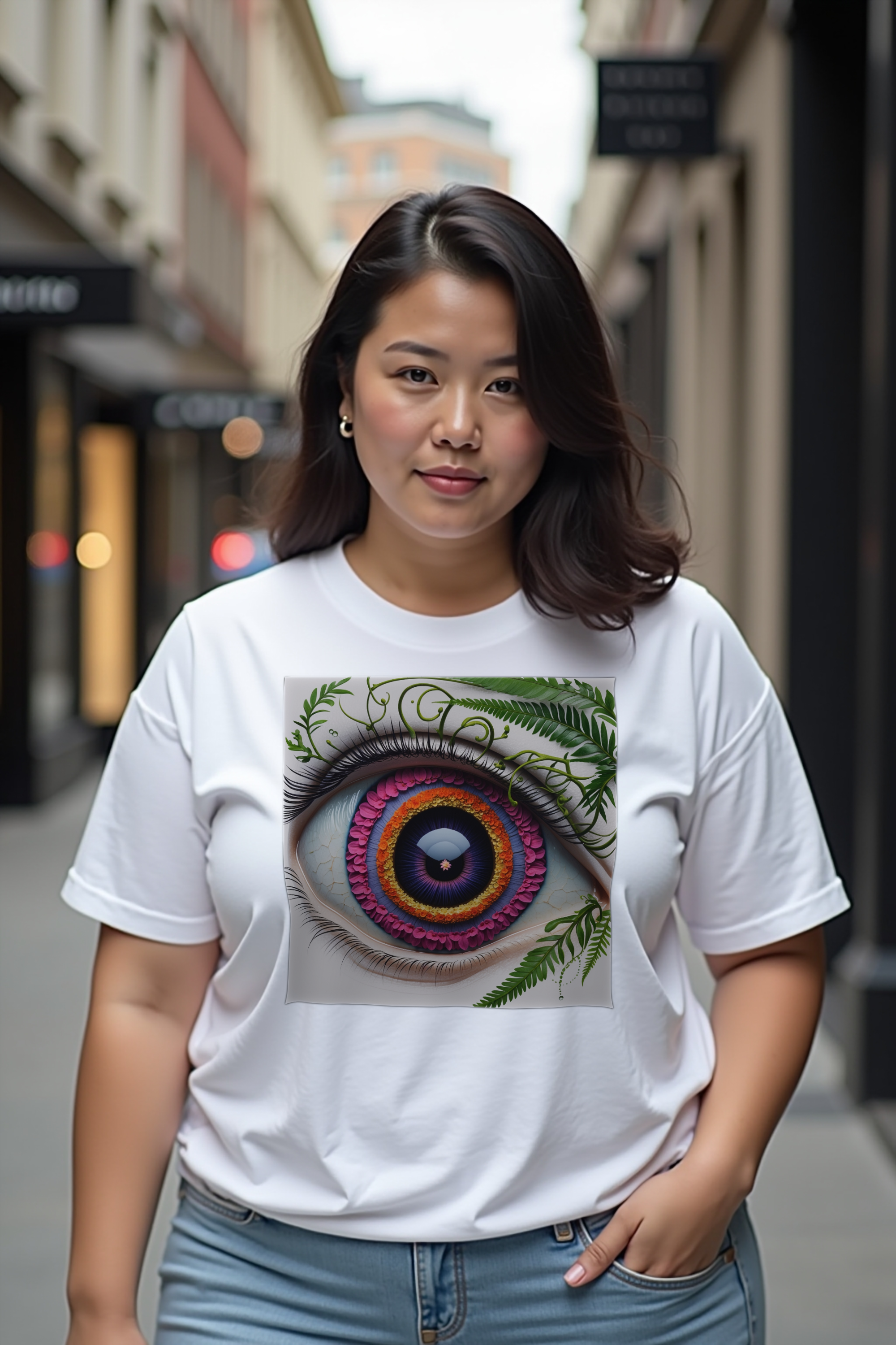Botanical Eye tshirt white front