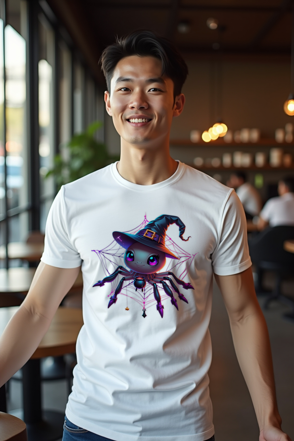 Witch Spider T-Shirt - White - Front Left Angle